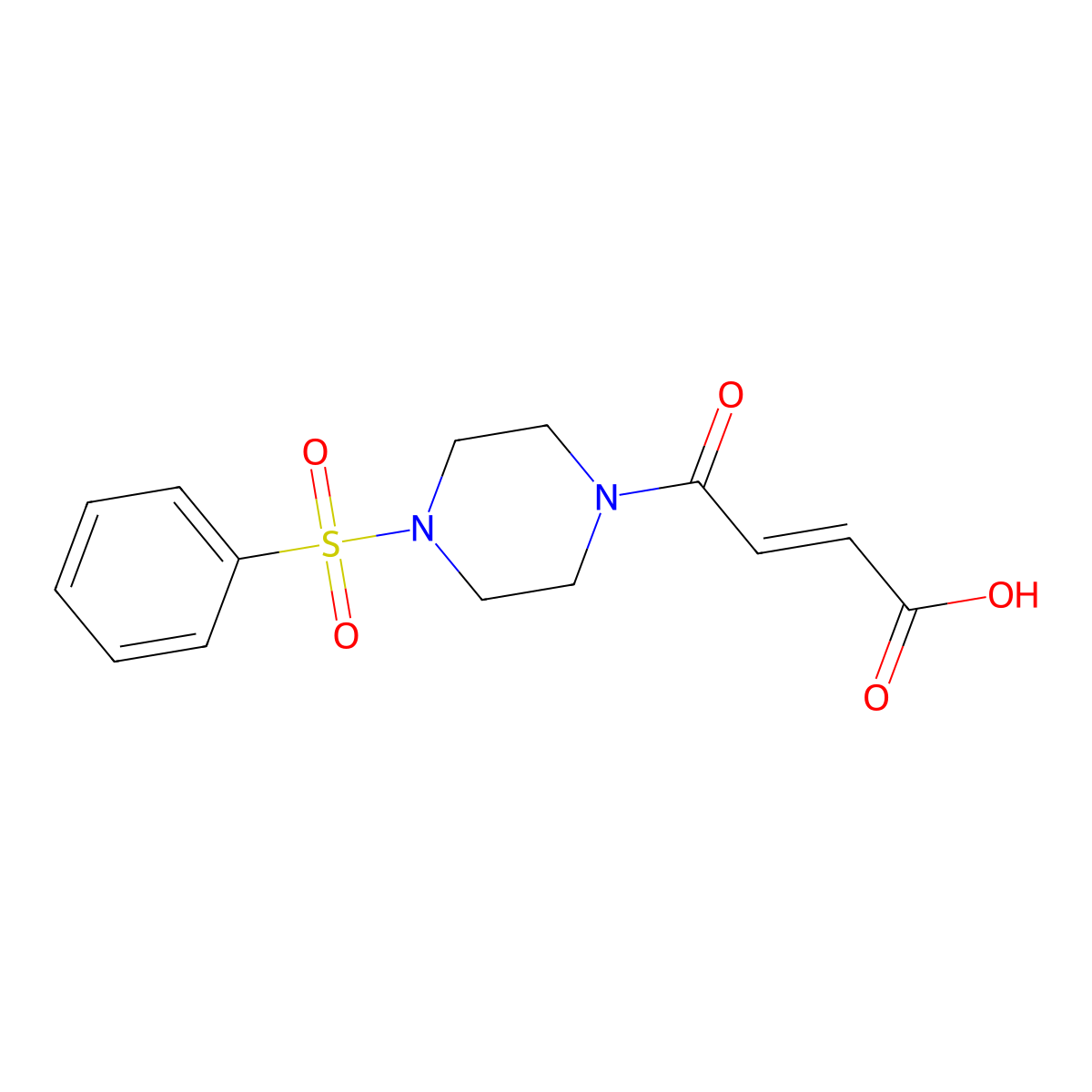 4-[4-(Benzenesulfonyl)piperazin-1-yl]-4-oxobut-2-enoic acid molecular structure, CAS 741729-15-7