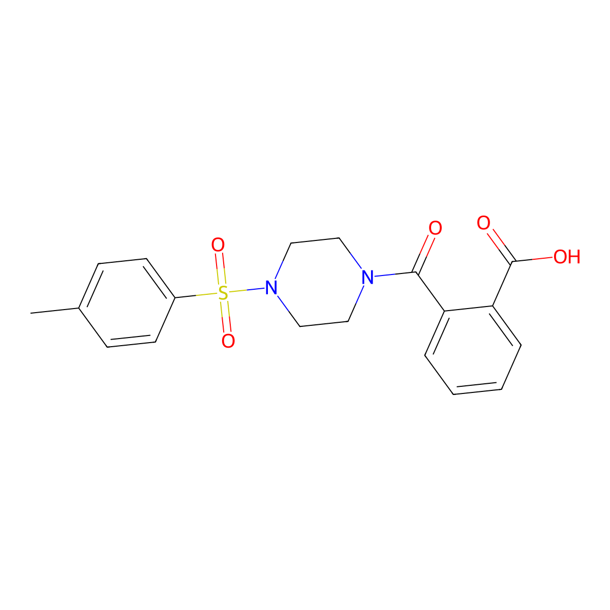 2-[4-(4-Methylbenzenesulfonyl)piperazine-1-carbonyl]benzoic acid molecular structure, CAS 741729-17-9