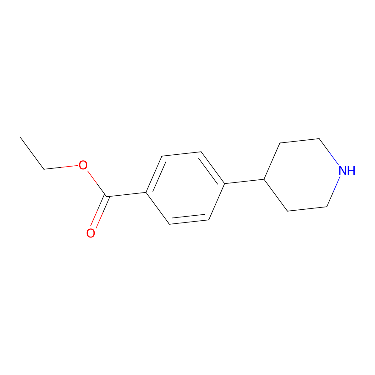 Ethyl 4-(piperidin-4-yl)benzoate molecular structure, CAS 741729-98-6