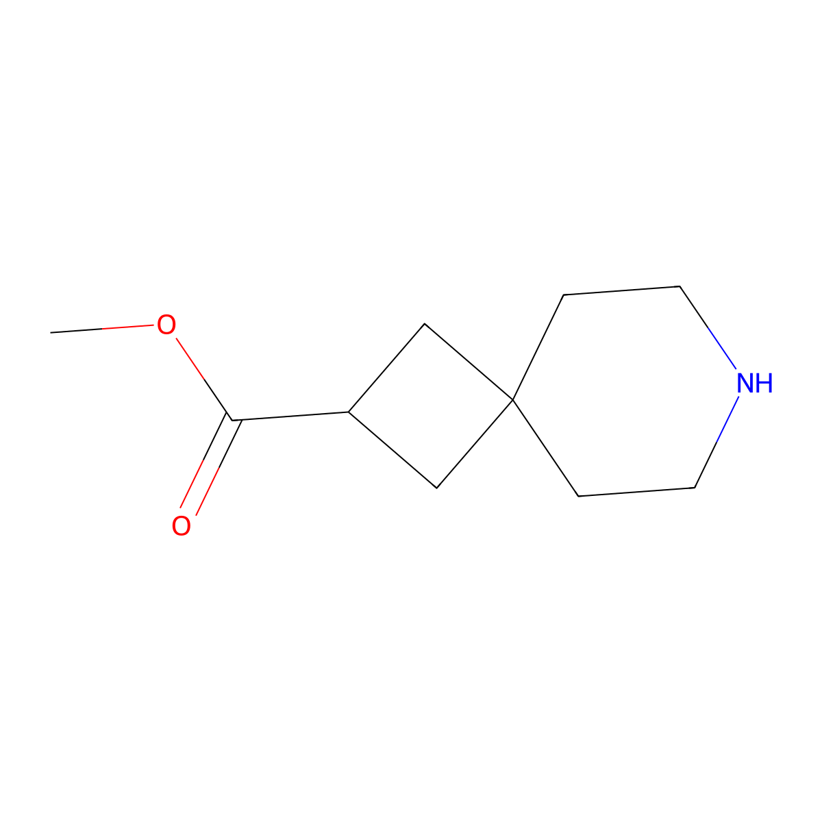 Methyl 7-azaspiro[3.5]nonane-2-carboxylate molecular structure, CAS 741729-99-7