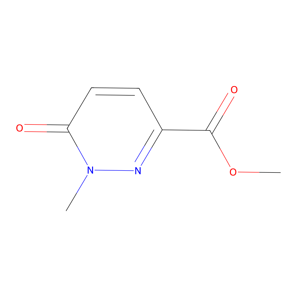 Methyl 1-methyl-6-oxo-1,6-dihydropyridazine-3-carboxylate molecular structure, CAS 74173-58-3