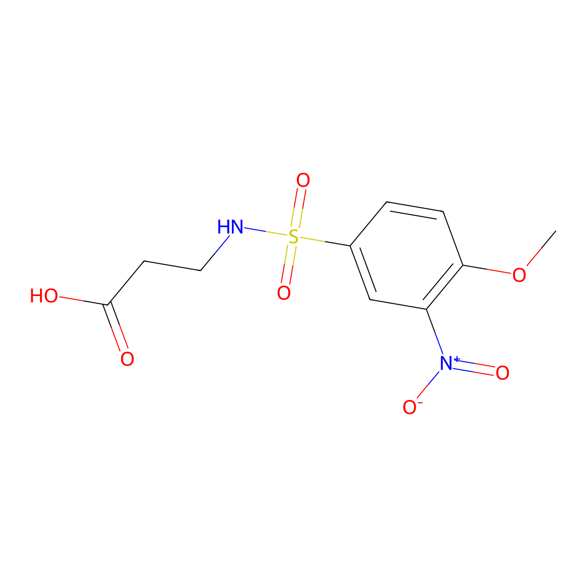 3-(4-Methoxy-3-nitrobenzenesulfonamido)propanoic acid molecular structure, CAS 741731-75-9