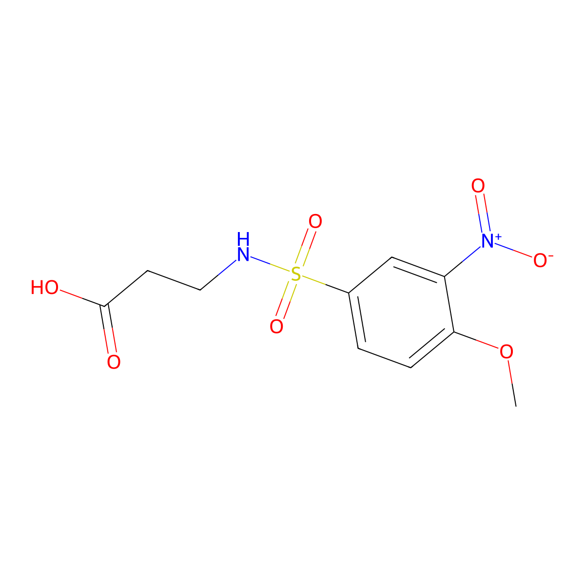 3-(4-Methoxy-3-nitrobenzenesulfonamido)propanoic acid molecular structure, CAS 741731-75-9