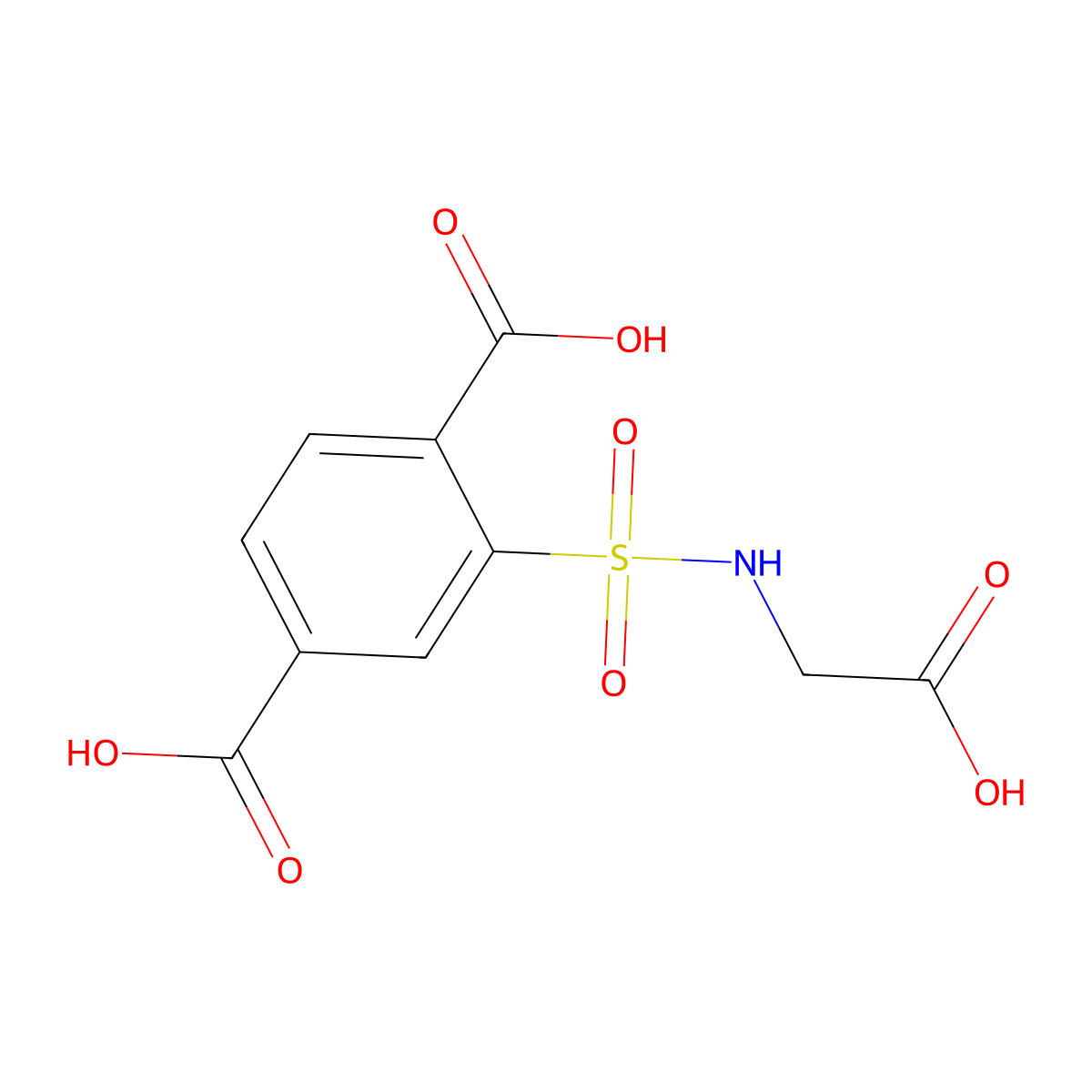 2-[(Carboxymethyl)sulfamoyl]benzene-1,4-dicarboxylic acid molecular structure, CAS 741731-78-2