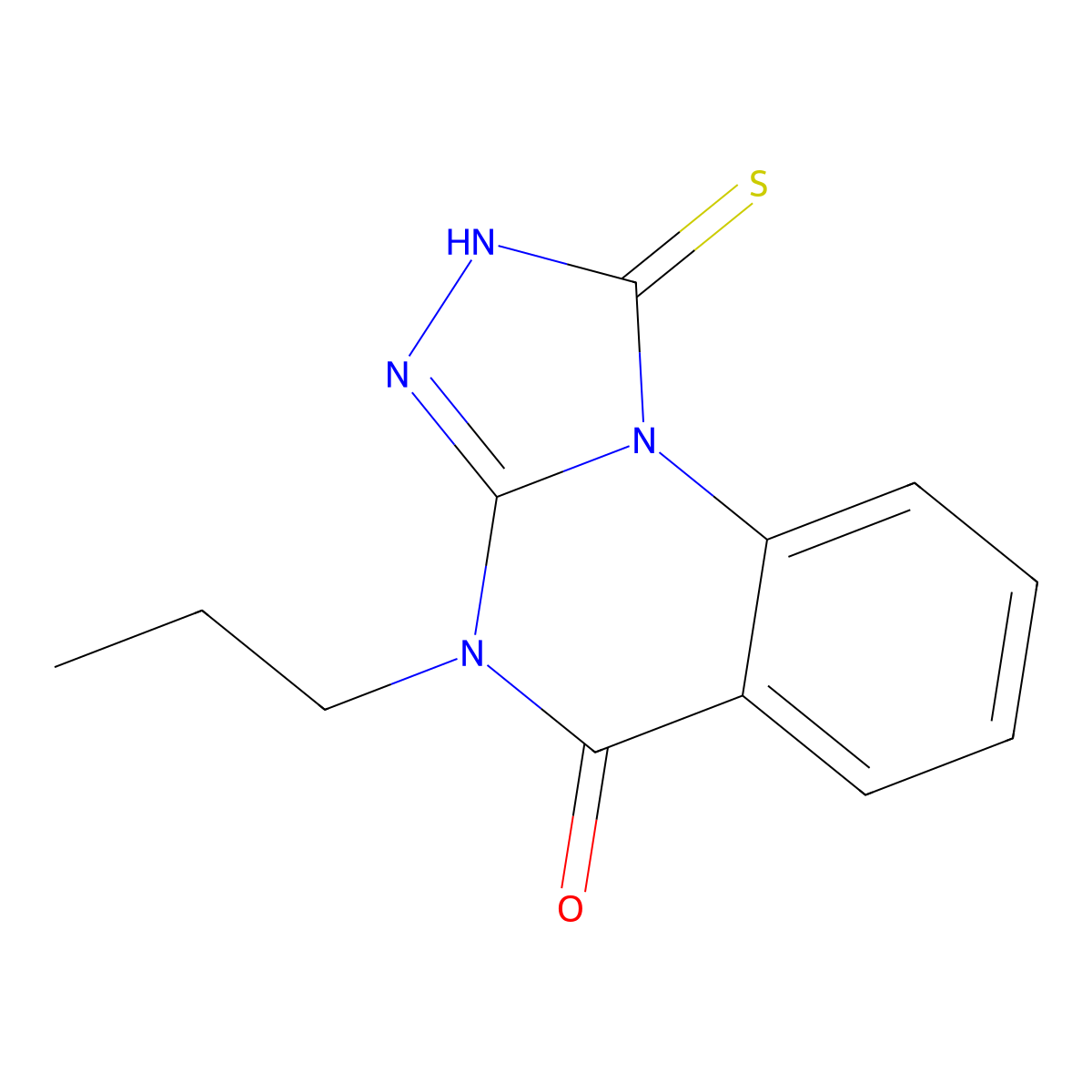 4-propyl-1-sulfanyl-4H,5H-[1,2,4]triazolo[4,3-a]quinazolin-5-one molecular structure, CAS 741731-79-3