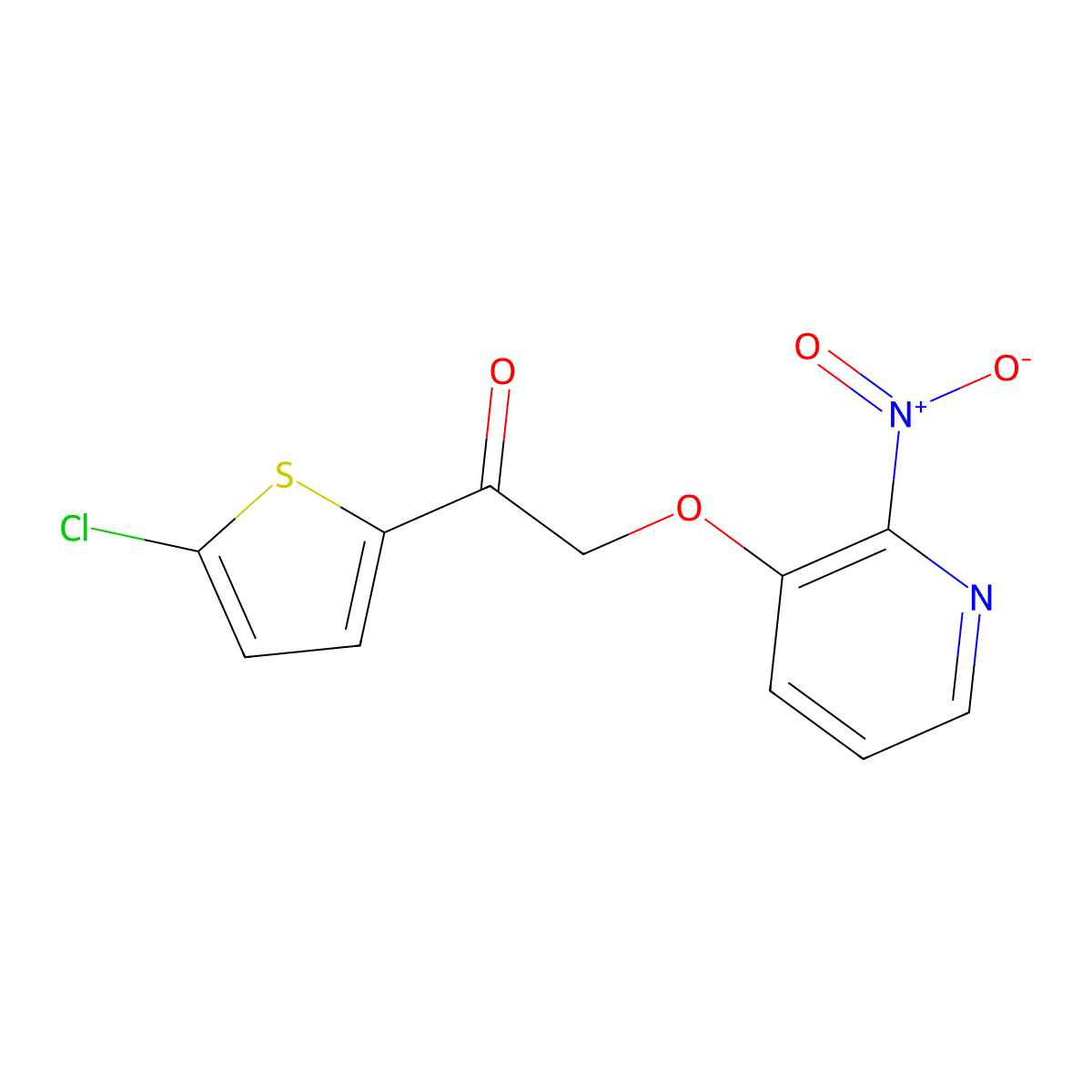 1-(5-Chlorothiophen-2-yl)-2-((2-nitropyridin-3-yl)oxy)ethan-1-one molecular structure, CAS 741734-32-7