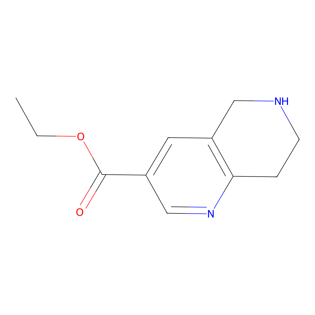 Ethyl 5,6,7,8-tetrahydro-1,6-naphthyridine-3-carboxylate molecular structure, CAS 741736-93-6