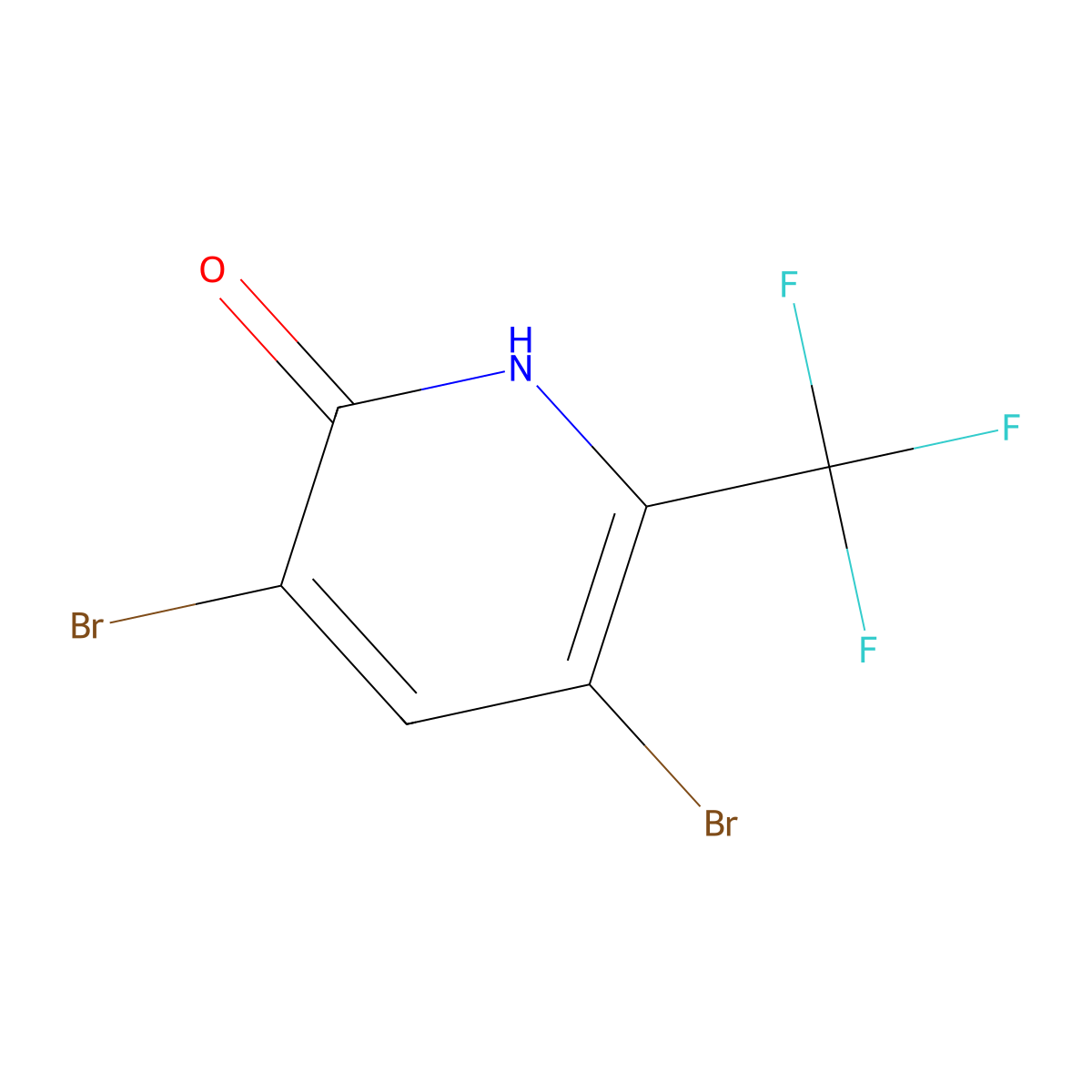 3,5-Dibromo-6-(trifluoromethyl)pyridin-2(1H)-one molecular structure, CAS 741737-00-8