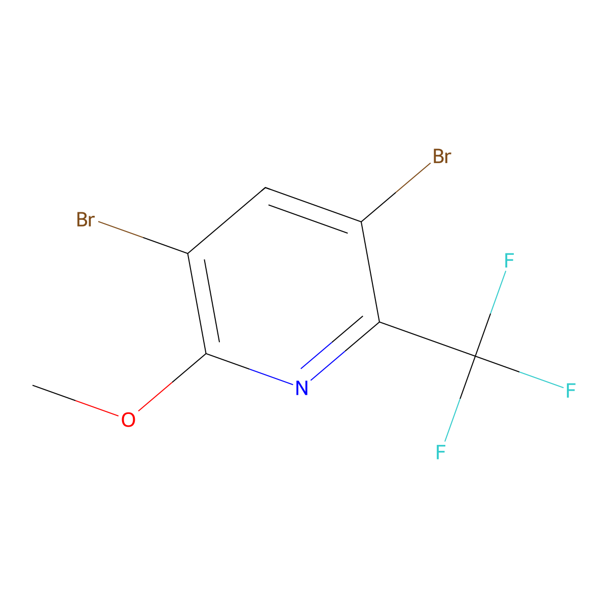 3,5-Dibromo-2-methoxy-6-(trifluoromethyl)pyridine molecular structure, CAS 741737-01-9