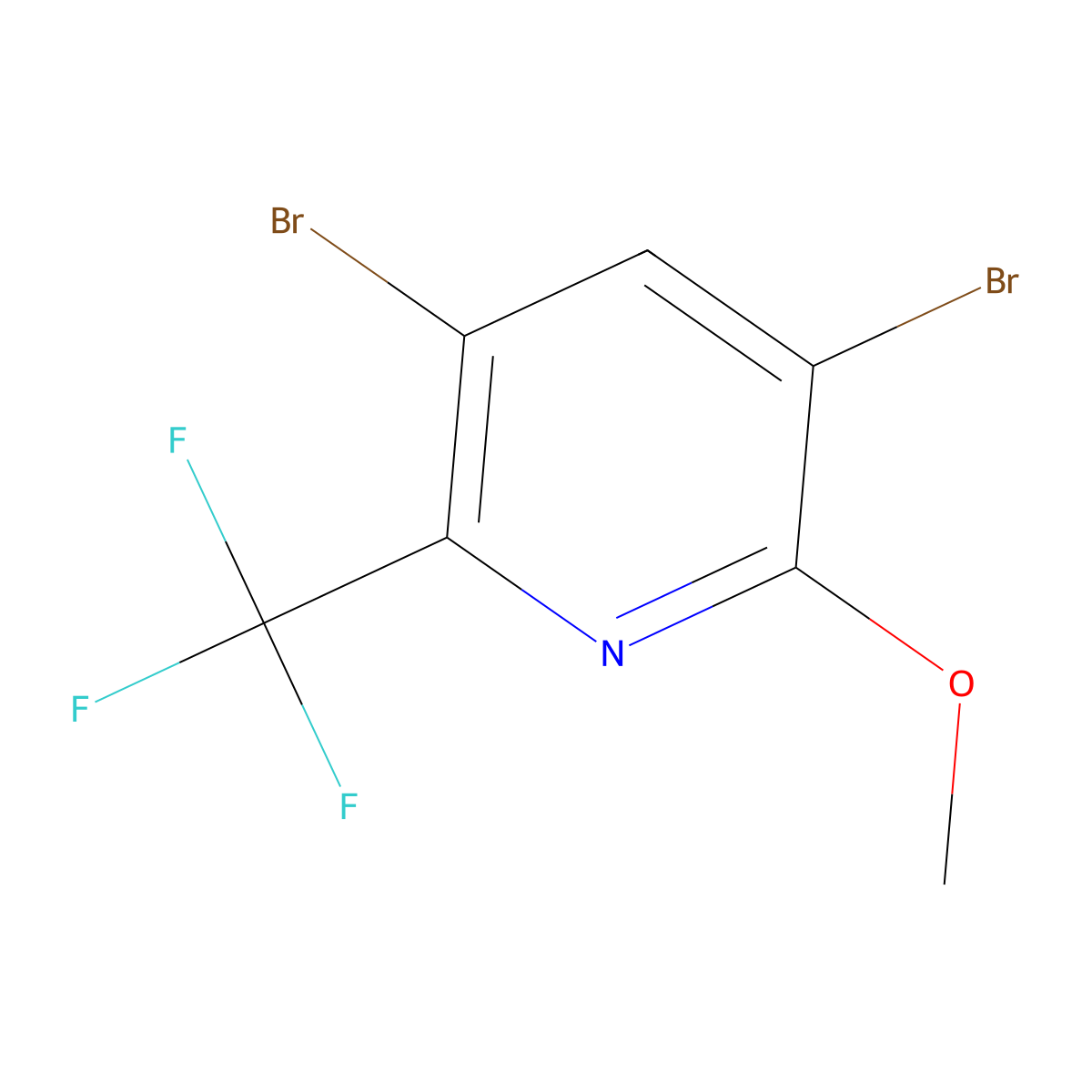 3,5-Dibromo-2-methoxy-6-(trifluoromethyl)pyridine molecular structure, CAS 741737-01-9