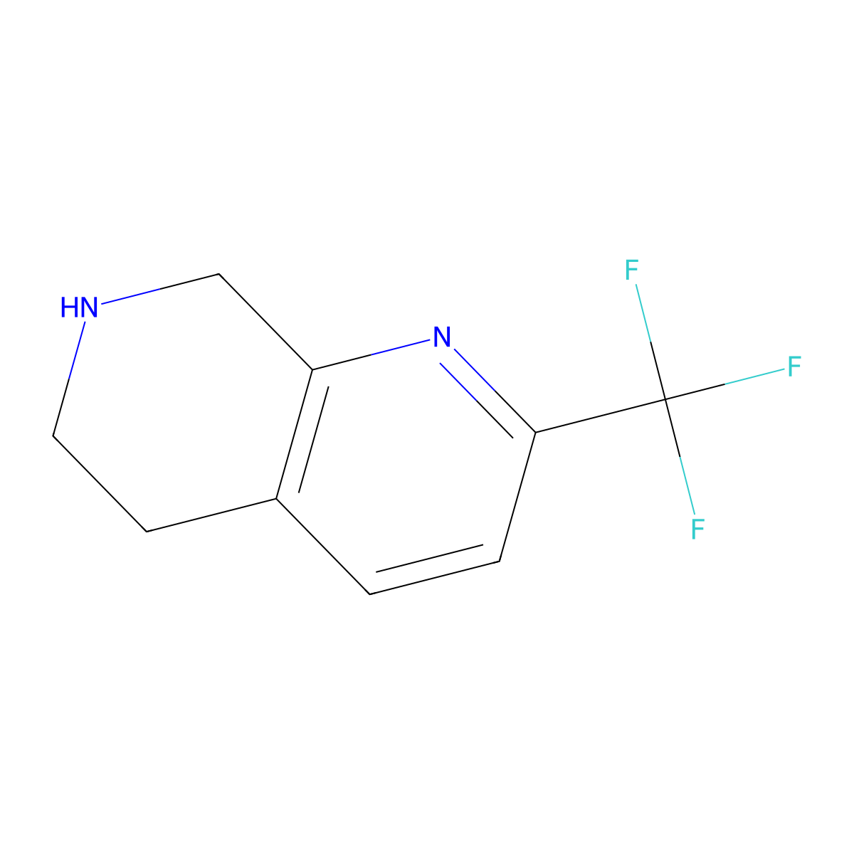 2-(Trifluoromethyl)-5,6,7,8-tetrahydro-1,7-naphthyridine molecular structure, CAS 741737-13-3