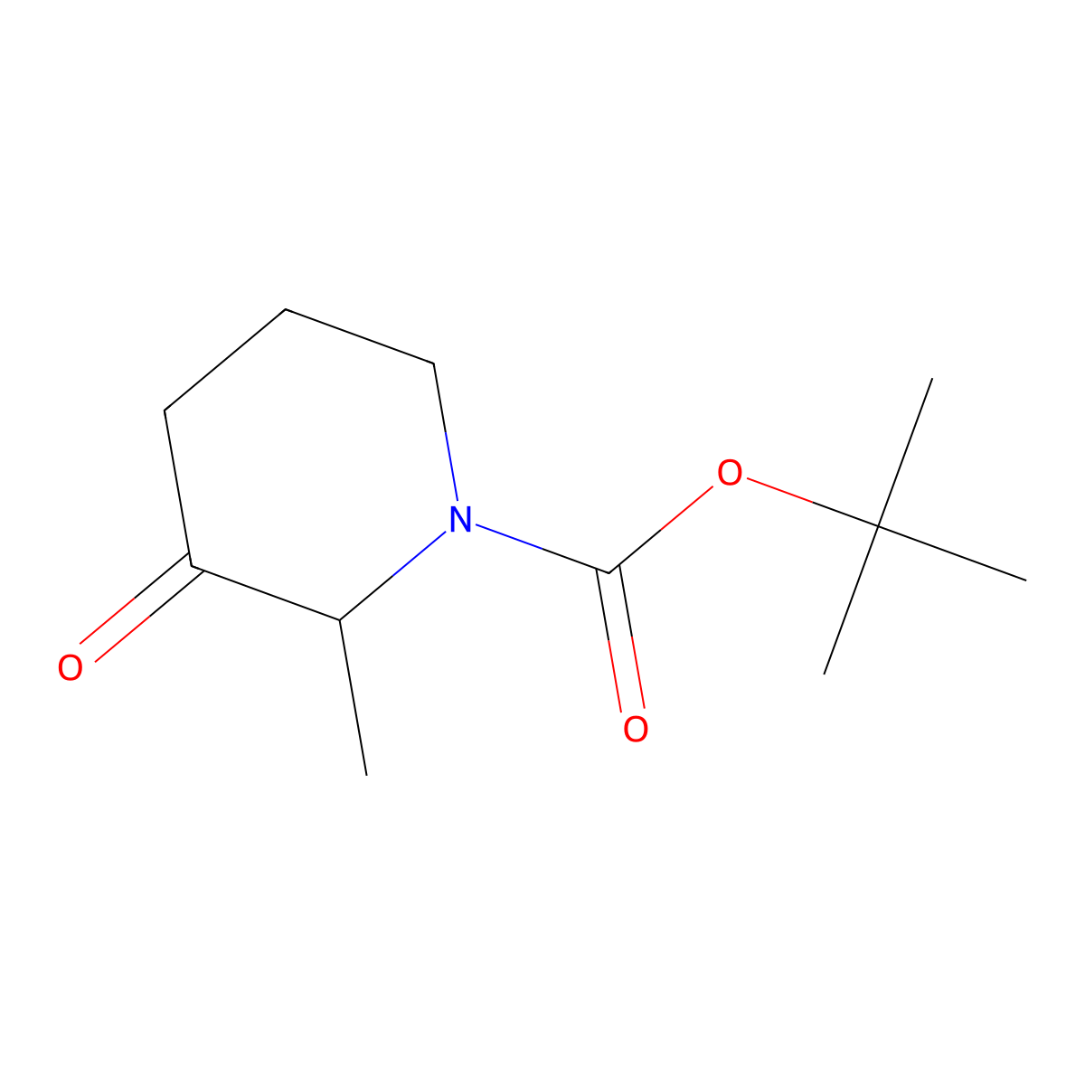 tert-Butyl 2-methyl-3-oxopiperidine-1-carboxylate molecular structure, CAS 741737-30-4