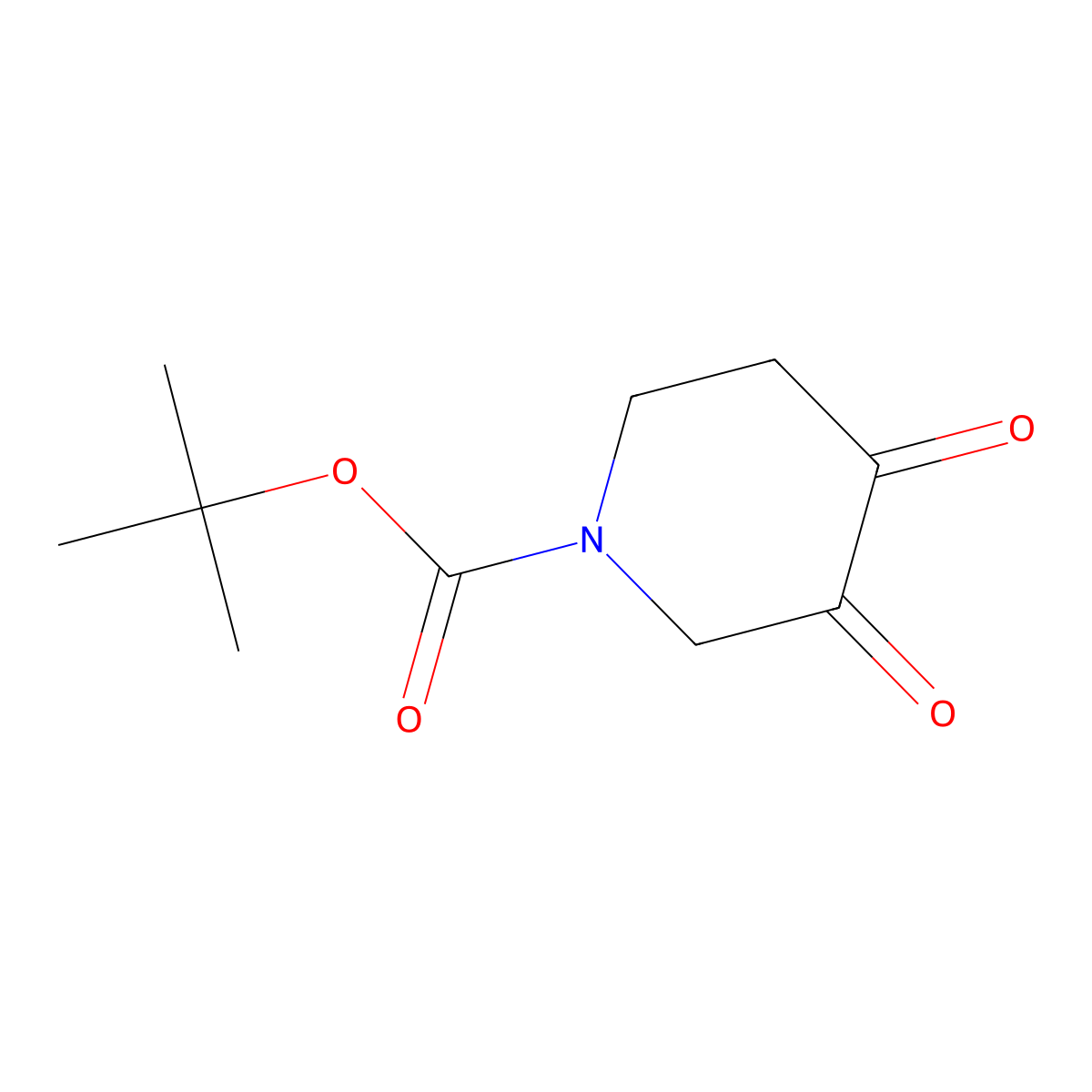Tert-butyl 3,4-dioxopiperidine-1-carboxylate molecular structure, CAS 741737-34-8