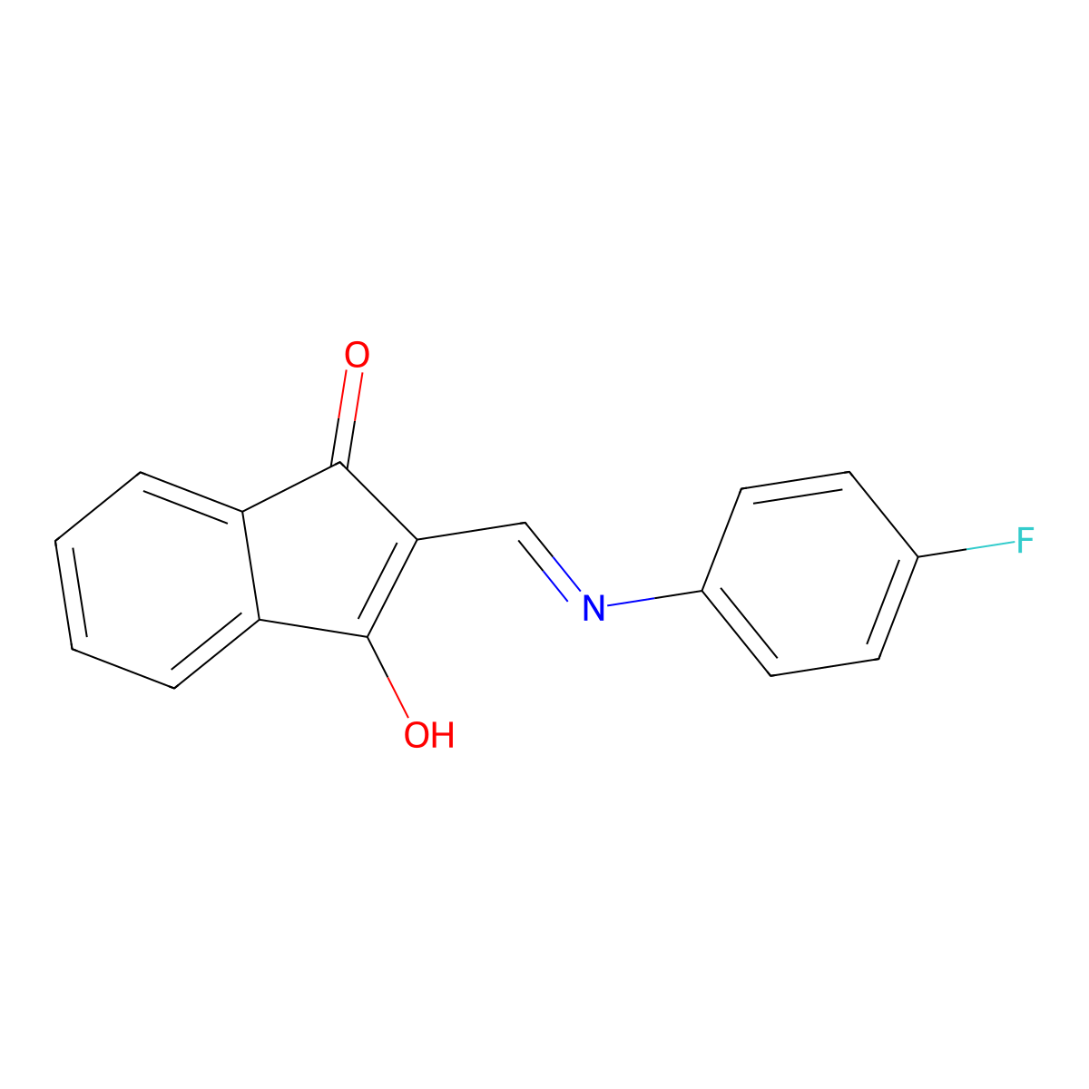 2-{[(4-fluorophenyl)amino]methylidene}-2,3-dihydro-1H-indene-1,3-dione molecular structure, CAS 74177-76-7