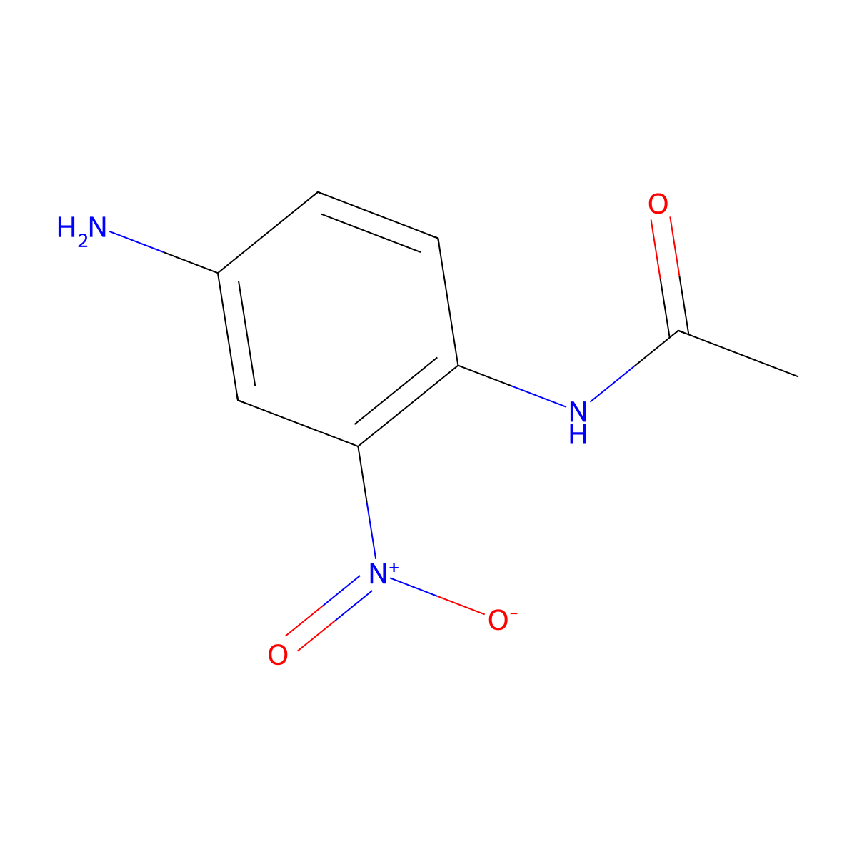 N-(4-amino-2-nitrophenyl)acetamide molecular structure, CAS 7418-43-1