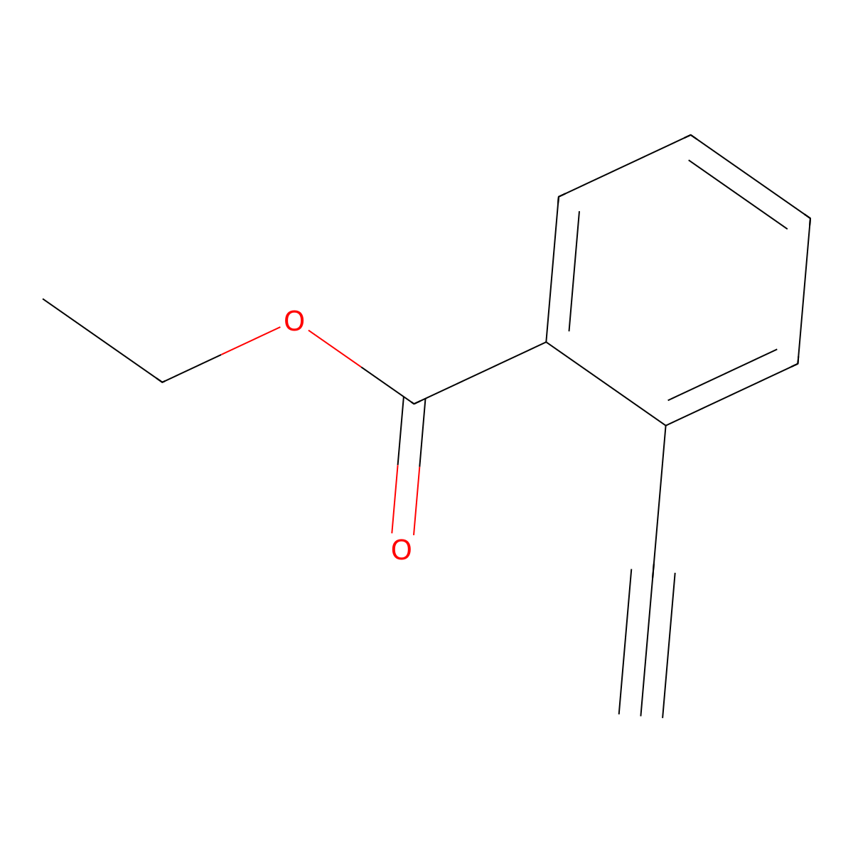 Ethyl 2-ethynylbenzoate molecular structure, CAS 74185-31-2