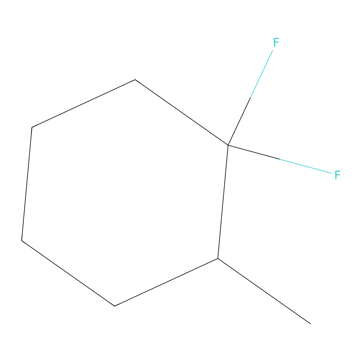 1,1-Difluoro-2-methylcyclohexane molecular structure, CAS 74185-72-1