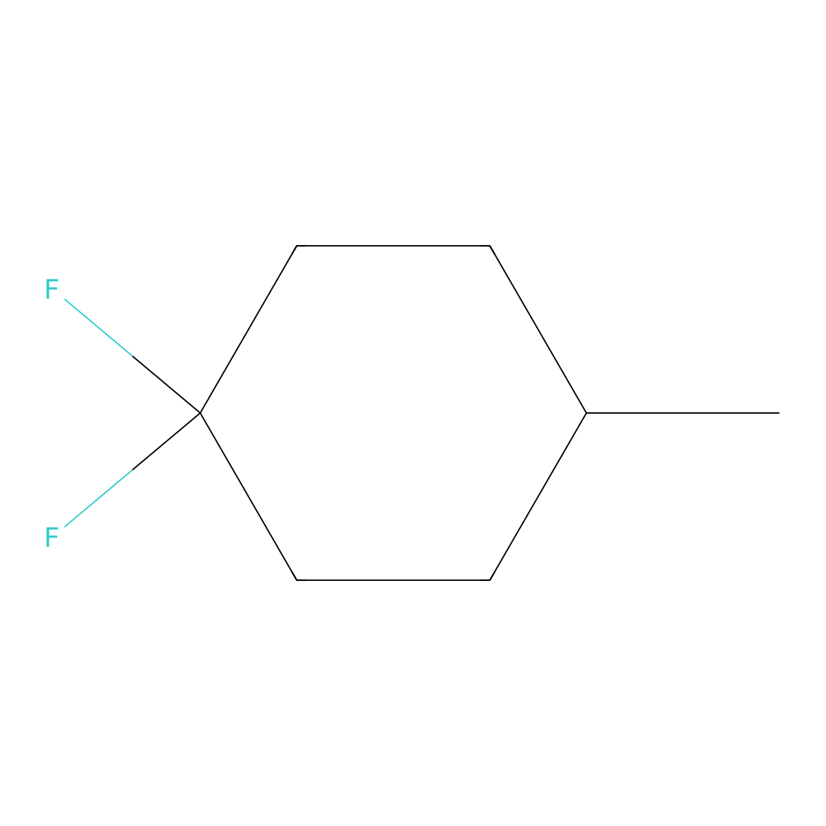 1,1-Difluoro-4-methylcyclohexane molecular structure, CAS 74185-74-3