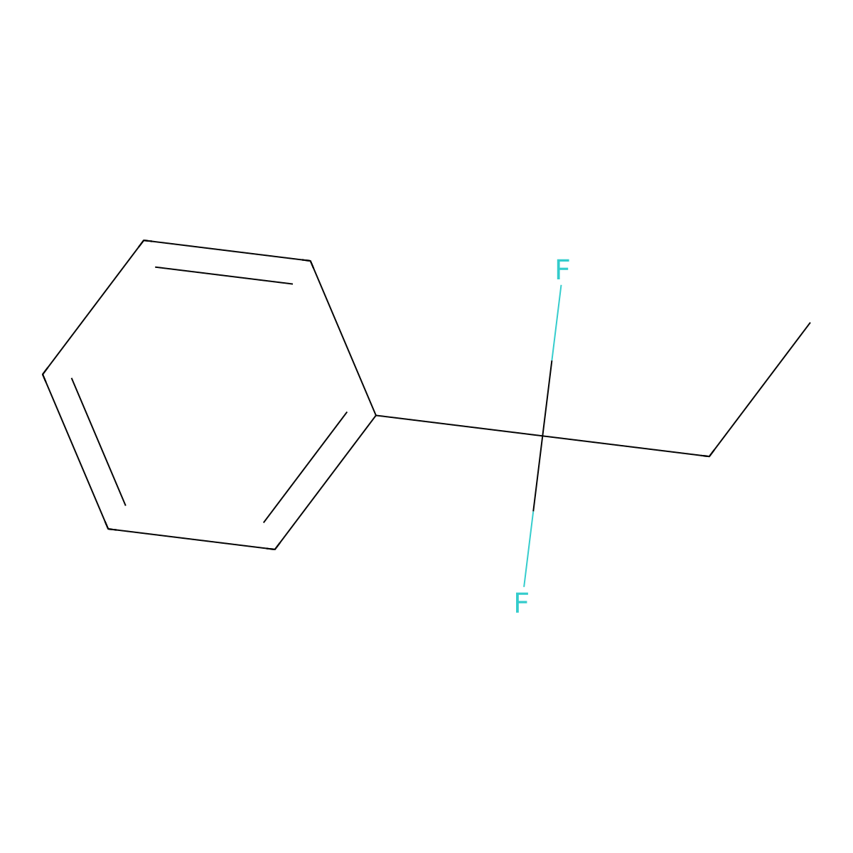 (1,1-Difluoropropyl)benzene molecular structure, CAS 74185-83-4