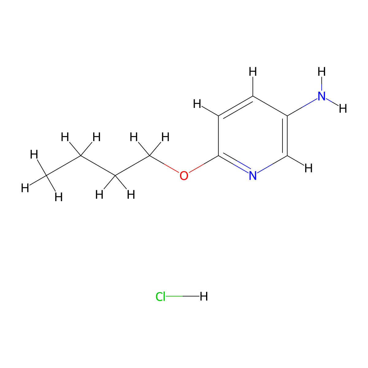 5-Amino-2-butoxypyridine hydrochloride molecular structure, CAS 74185-95-8