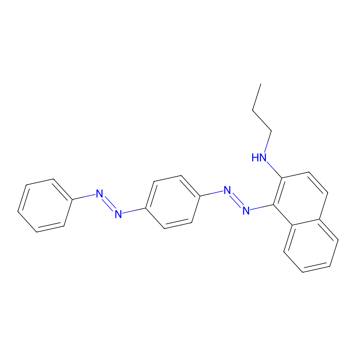 2-Naphthalenamine, 1-[2-[4-(2-phenyldiazenyl)phenyl]diazenyl]-N-propyl- molecular structure, CAS 74186-15-5