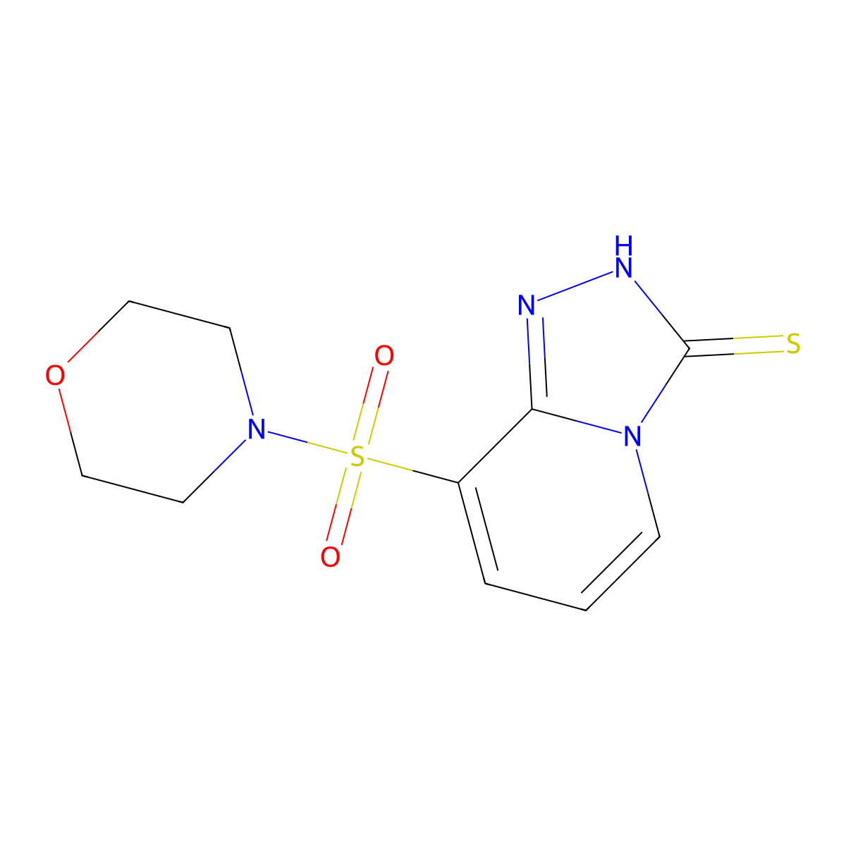 8-(morpholin-4-ylsulfonyl)[1,2,4]triazolo[4,3-a]pyridine-3(2H)-thione molecular structure, CAS 74186-39-3