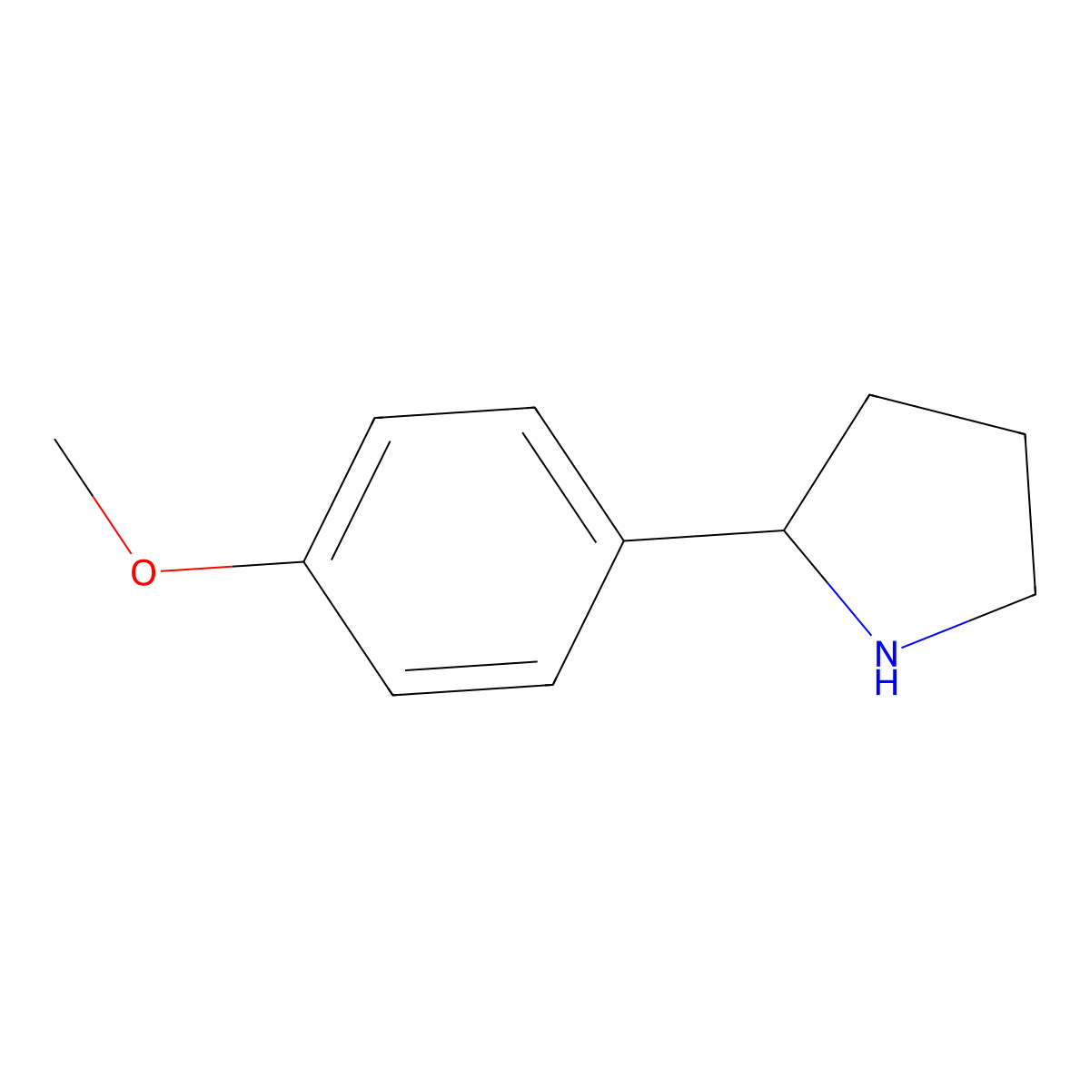 2-(4-Methoxyphenyl)pyrrolidine molecular structure, CAS 74190-66-2