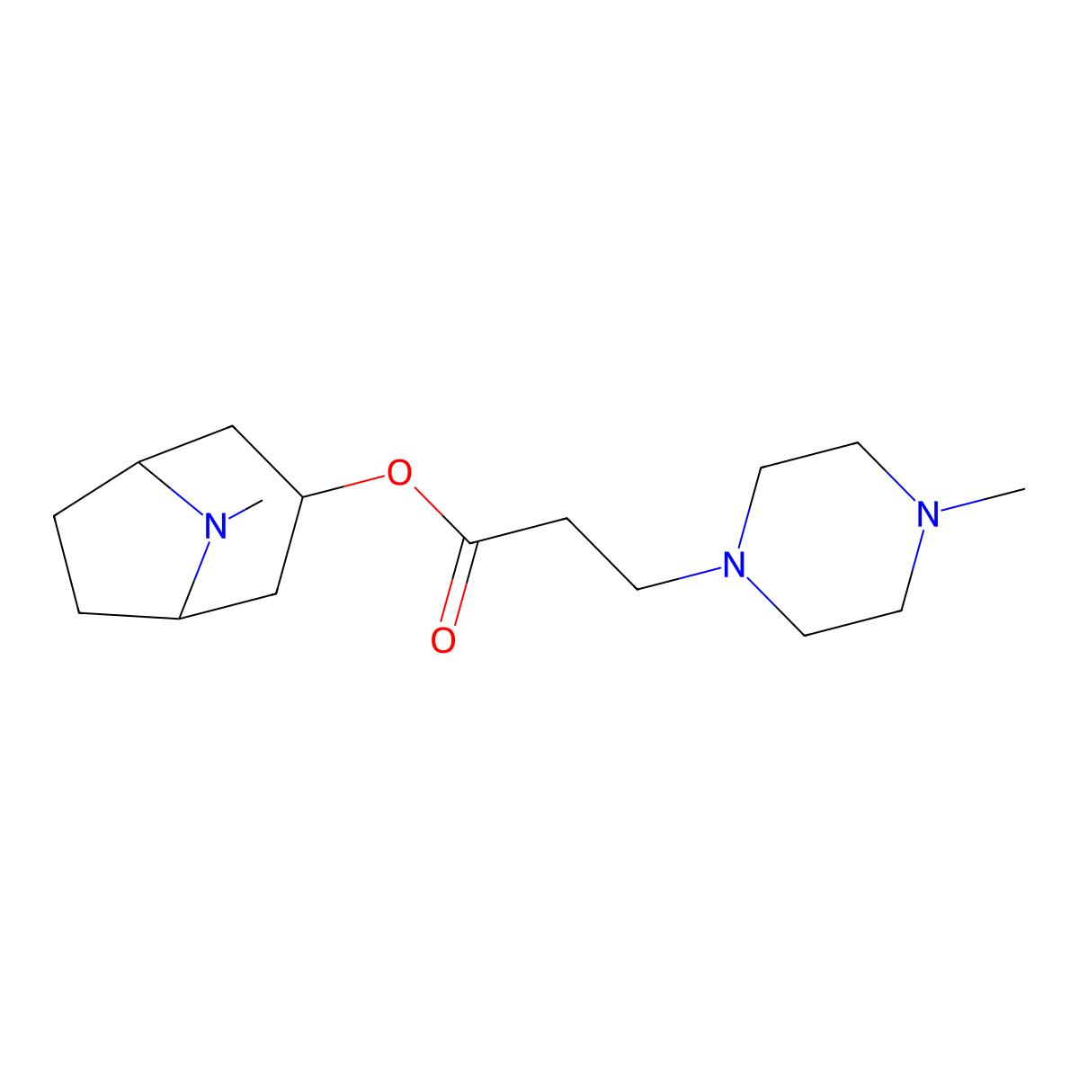 atropine beta-(N-methylpiperazinyl)propionate molecular structure, CAS 74191-76-7