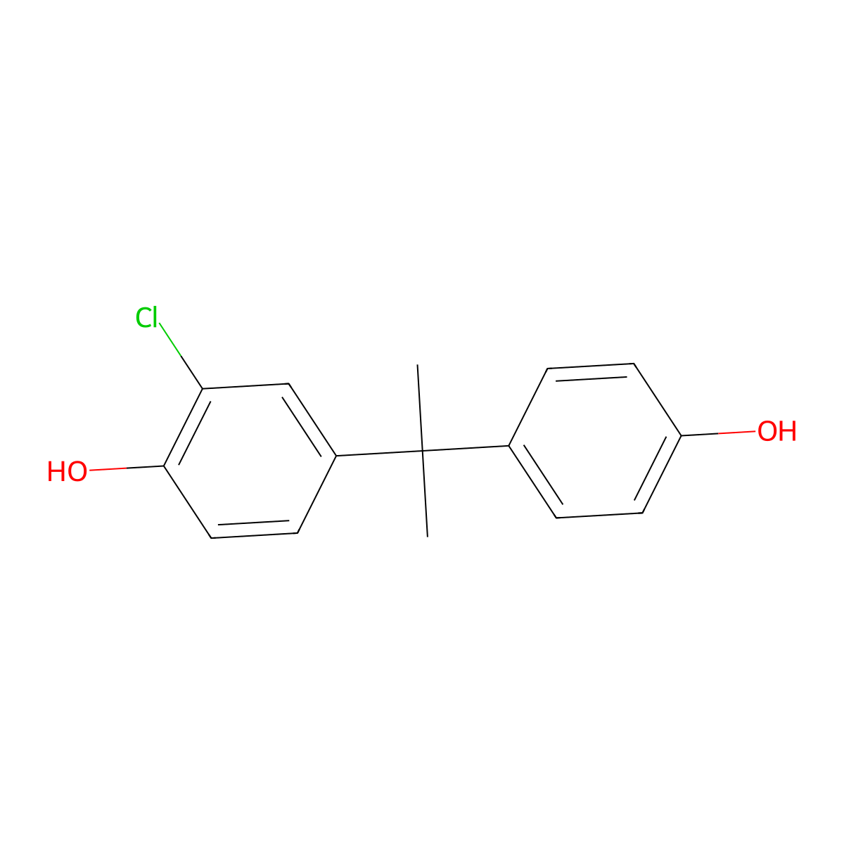 2-(3-Chloro-4-hydroxyphenyl)-2-(4-hydroxyphenyl)propane molecular structure, CAS 74192-35-1
