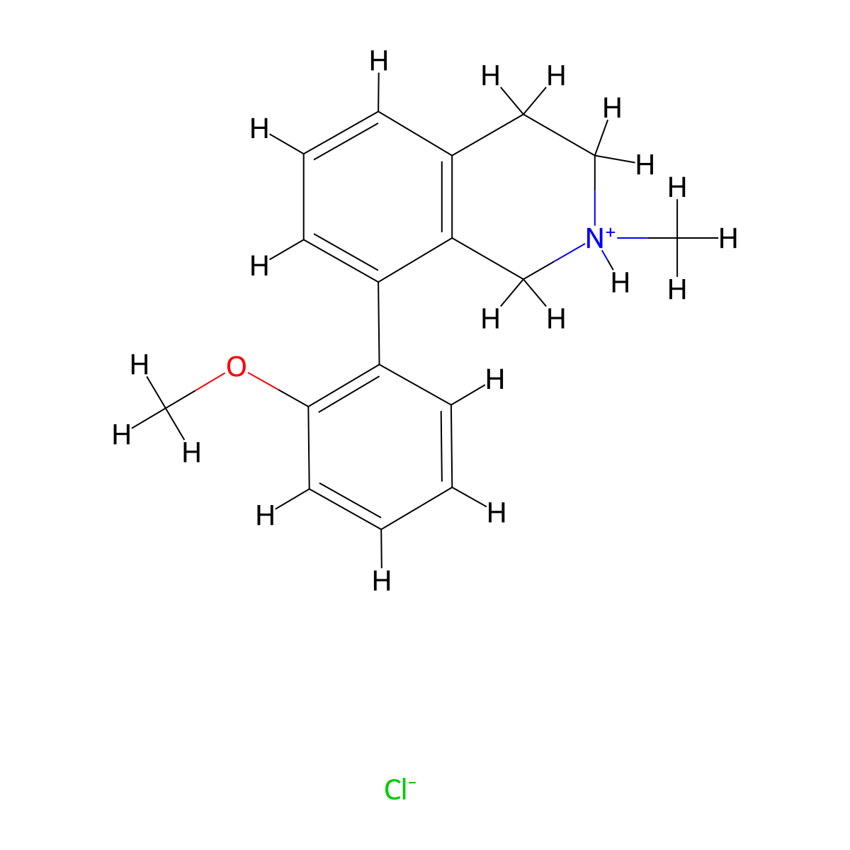 Isoquinoline, 1,2,3,4-tetrahydro-8-(o-methoxyphenyl)-2-methyl-, hydrochloride molecular structure, CAS 74192-76-0