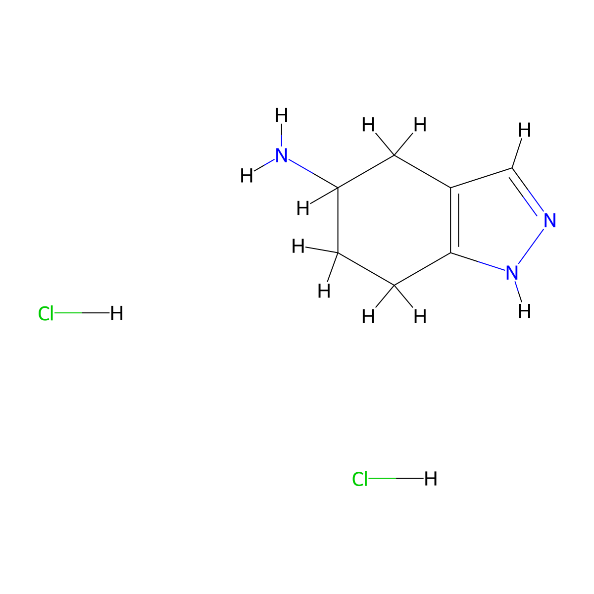 4,5,6,7-tetrahydro-1H-indazol-5-amine dihydrochloride molecular structure, CAS 74197-17-4
