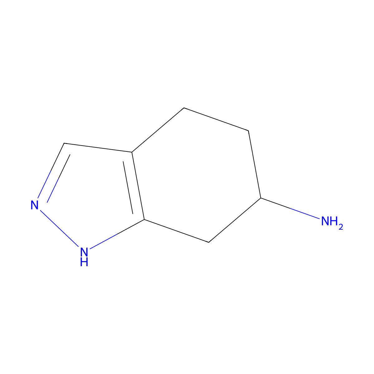 4,5,6,7-tetrahydro-1H-indazol-6-amine molecular structure, CAS 74197-21-0