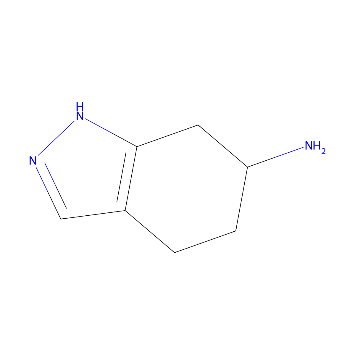4,5,6,7-tetrahydro-1H-indazol-6-amine molecular structure, CAS 74197-21-0