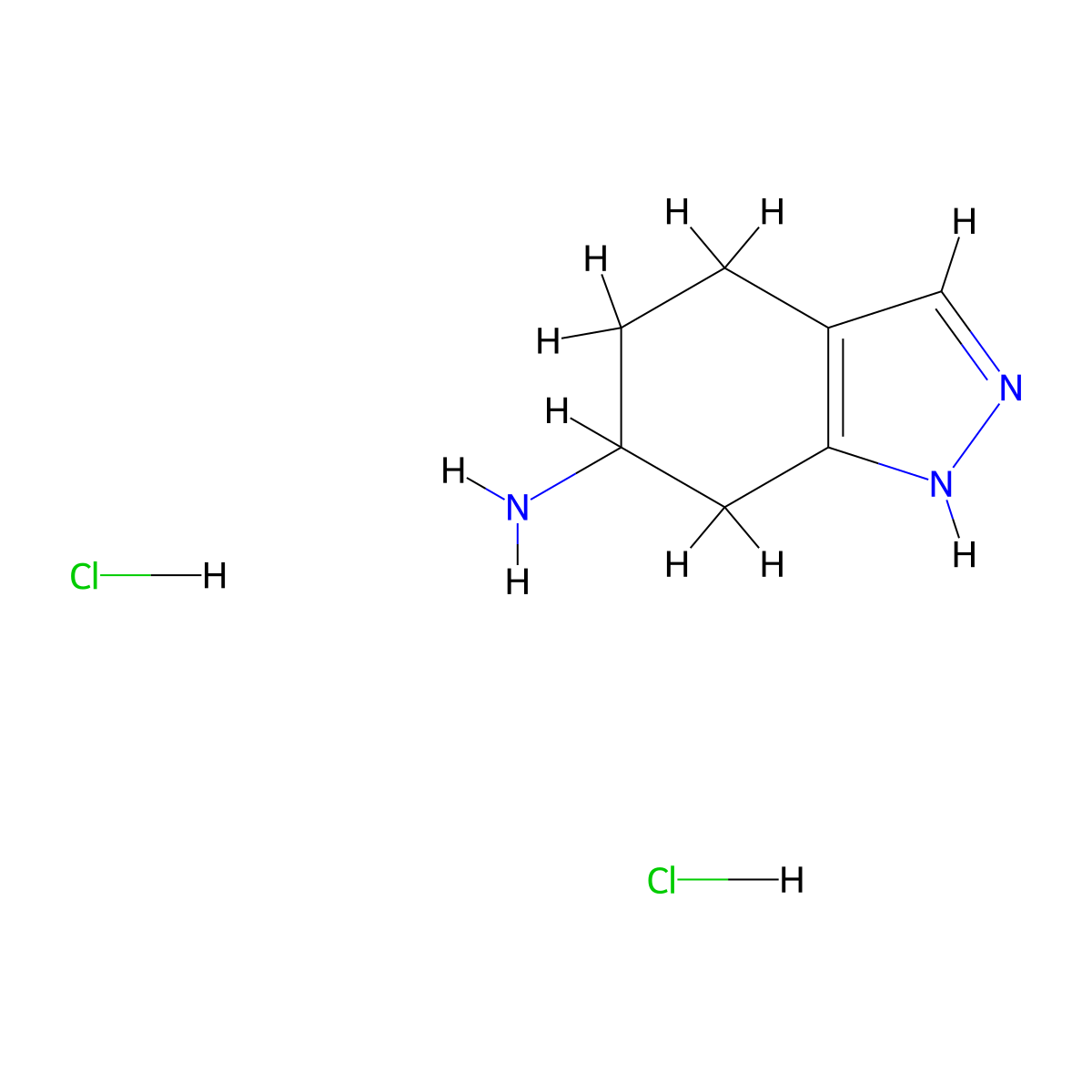 4,5,6,7-tetrahydro-2H-indazol-6-amine dihydrochloride molecular structure, CAS 74197-26-5