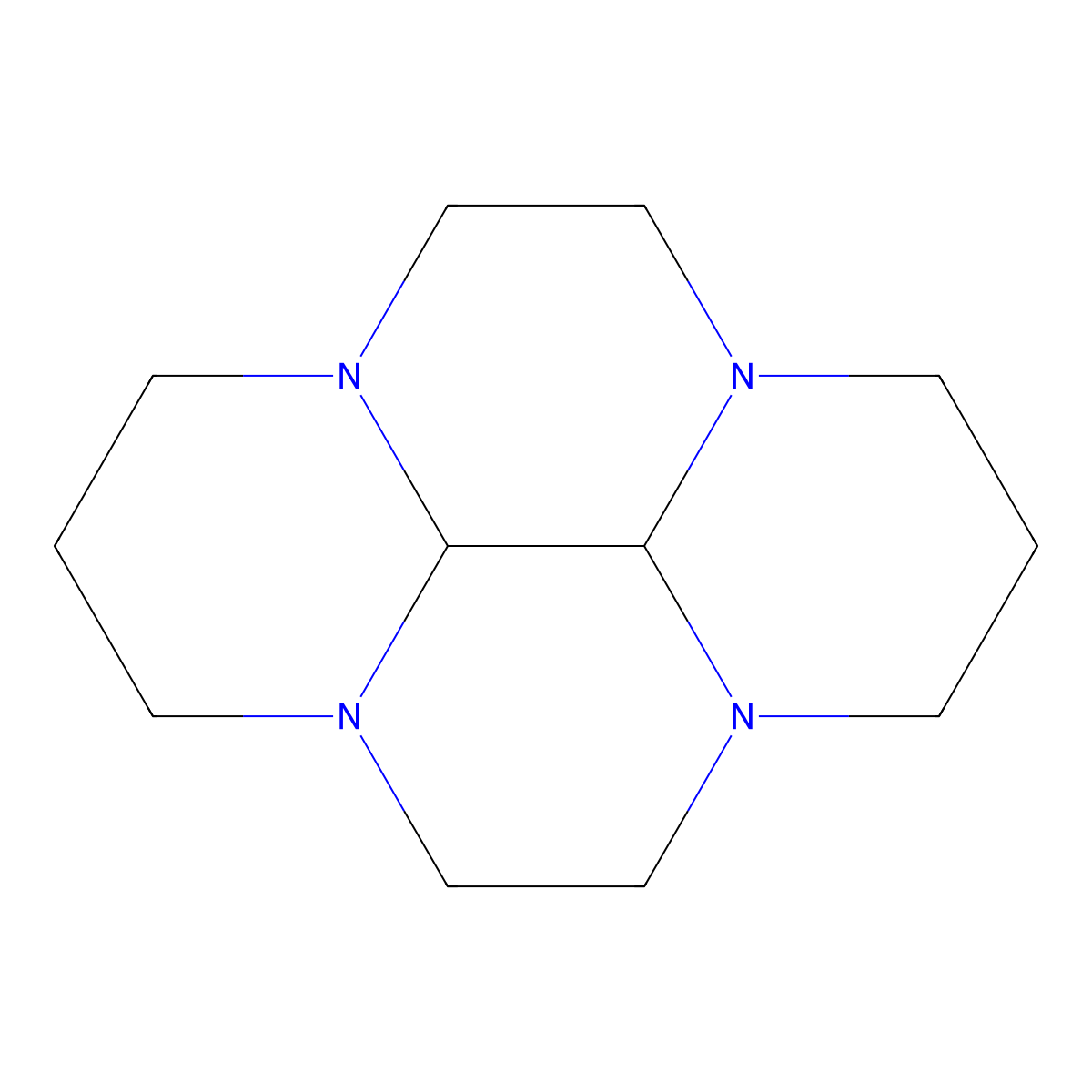 Decahydro-1H,6H-3a,5a,8a,10a-tetraazapyrene molecular structure, CAS 74199-16-9
