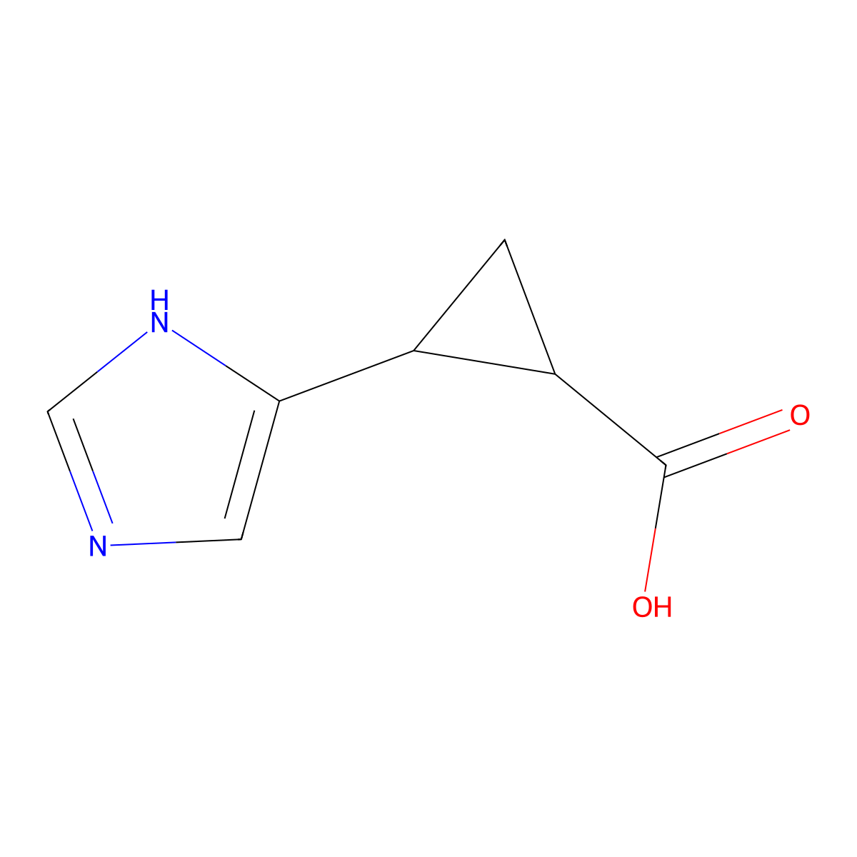 2-(1H-Imidazol-5-yl)cyclopropane-1-carboxylic acid molecular structure, CAS 741998-06-1