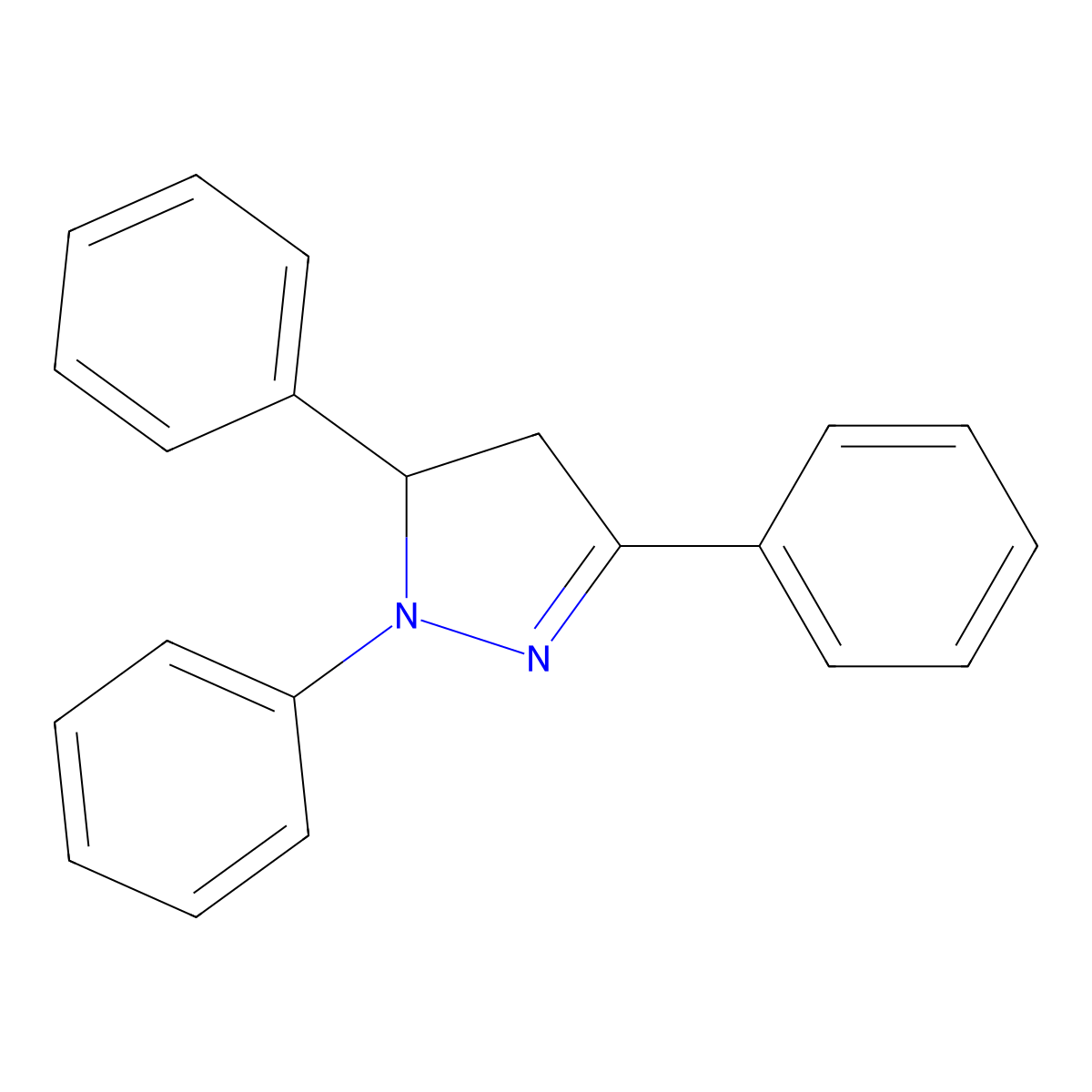 1H-Pyrazole, 4,5-dihydro-1,3,5-triphenyl- molecular structure, CAS 742-01-8