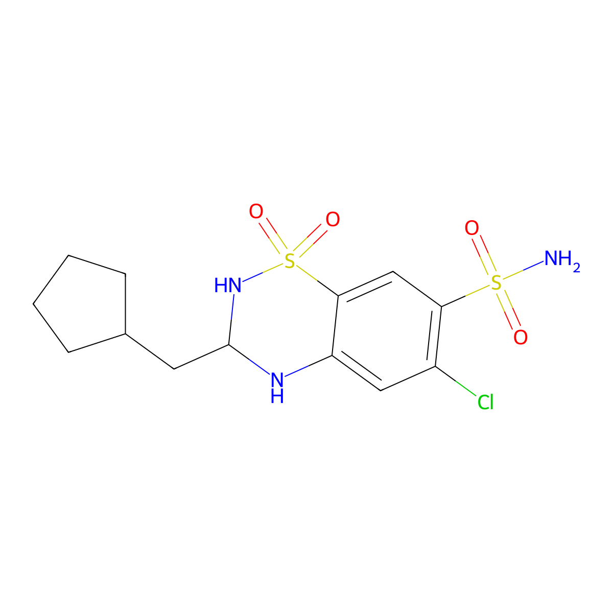 Cyclopenthiazide molecular structure, CAS 742-20-1