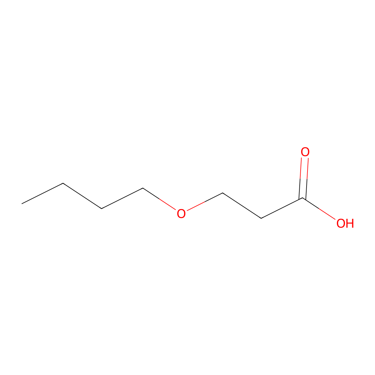 3-Butoxypropanoic acid molecular structure, CAS 7420-06-6