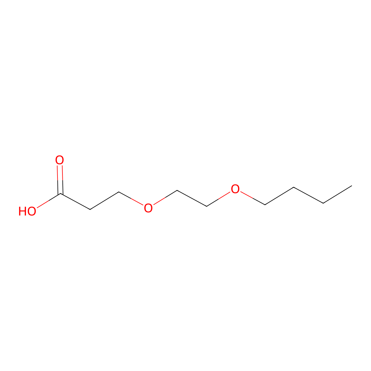 Propanoic acid, 3-(2-butoxyethoxy)- molecular structure, CAS 7420-07-7