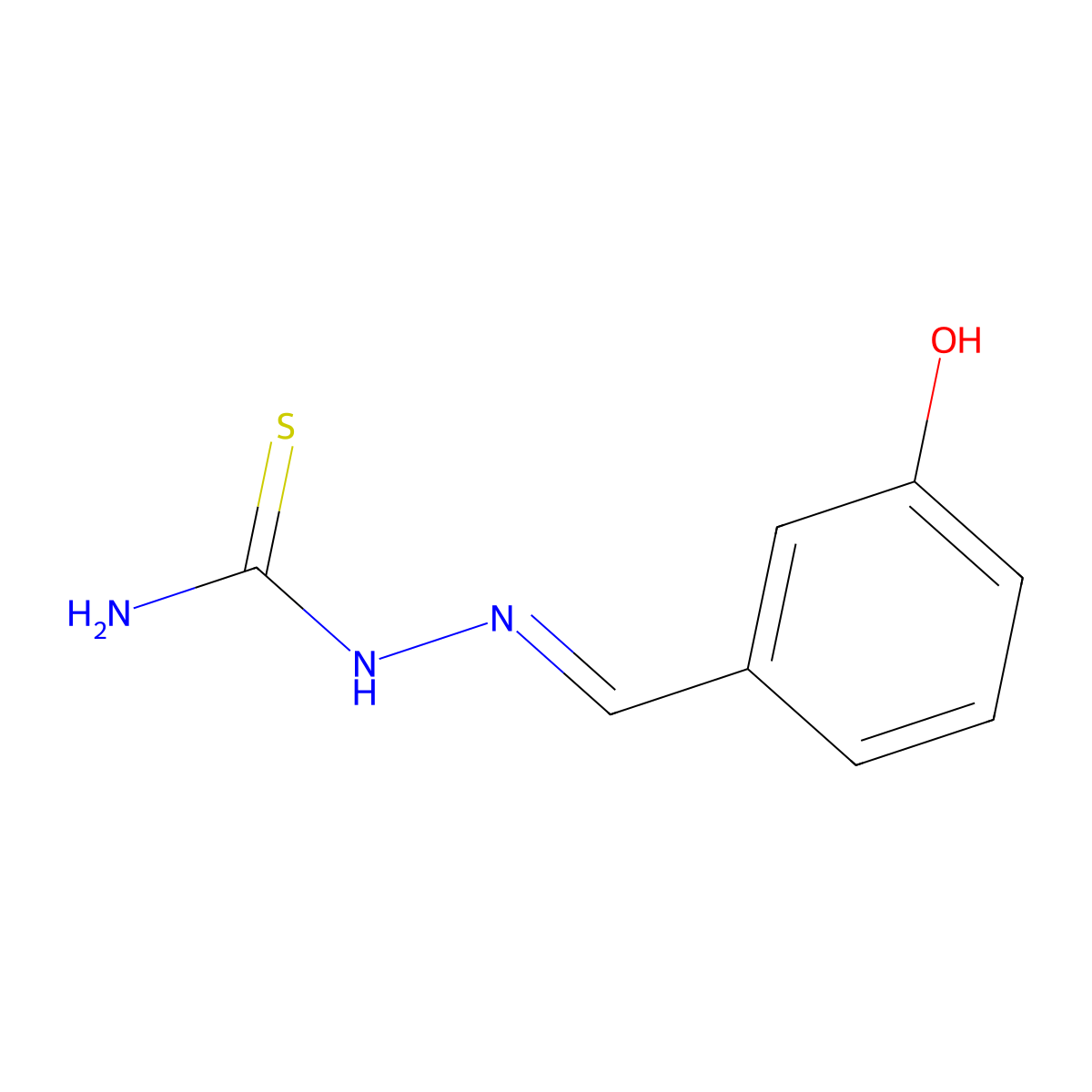 Hydrazinecarbothioamide, 2-[(3-hydroxyphenyl)methylene]- molecular structure, CAS 7420-37-3
