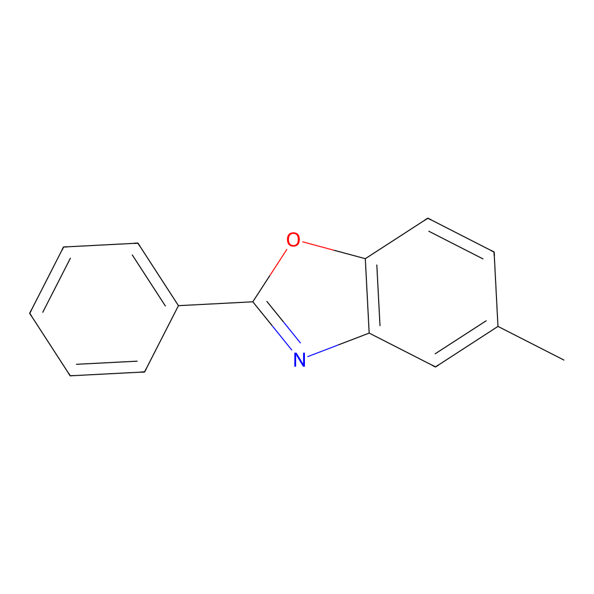 2-Phenyl-5-methylbenzoxazole molecular structure, CAS 7420-86-2