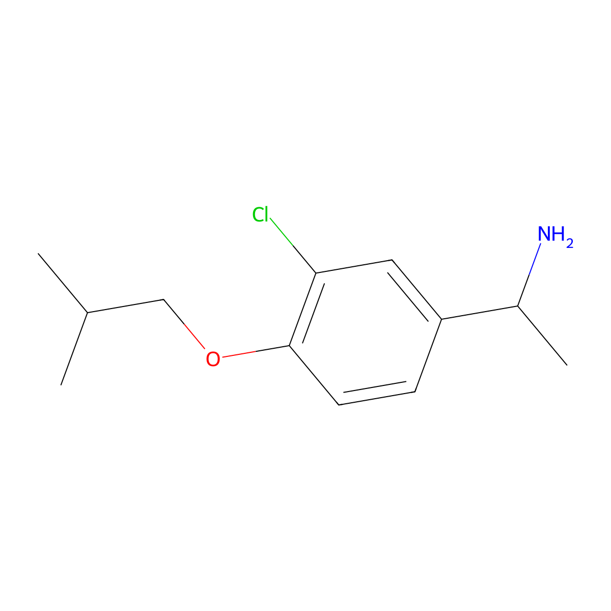 1-[3-Chloro-4-(2-methylpropoxy)phenyl]ethan-1-amine molecular structure, CAS 742002-96-6
