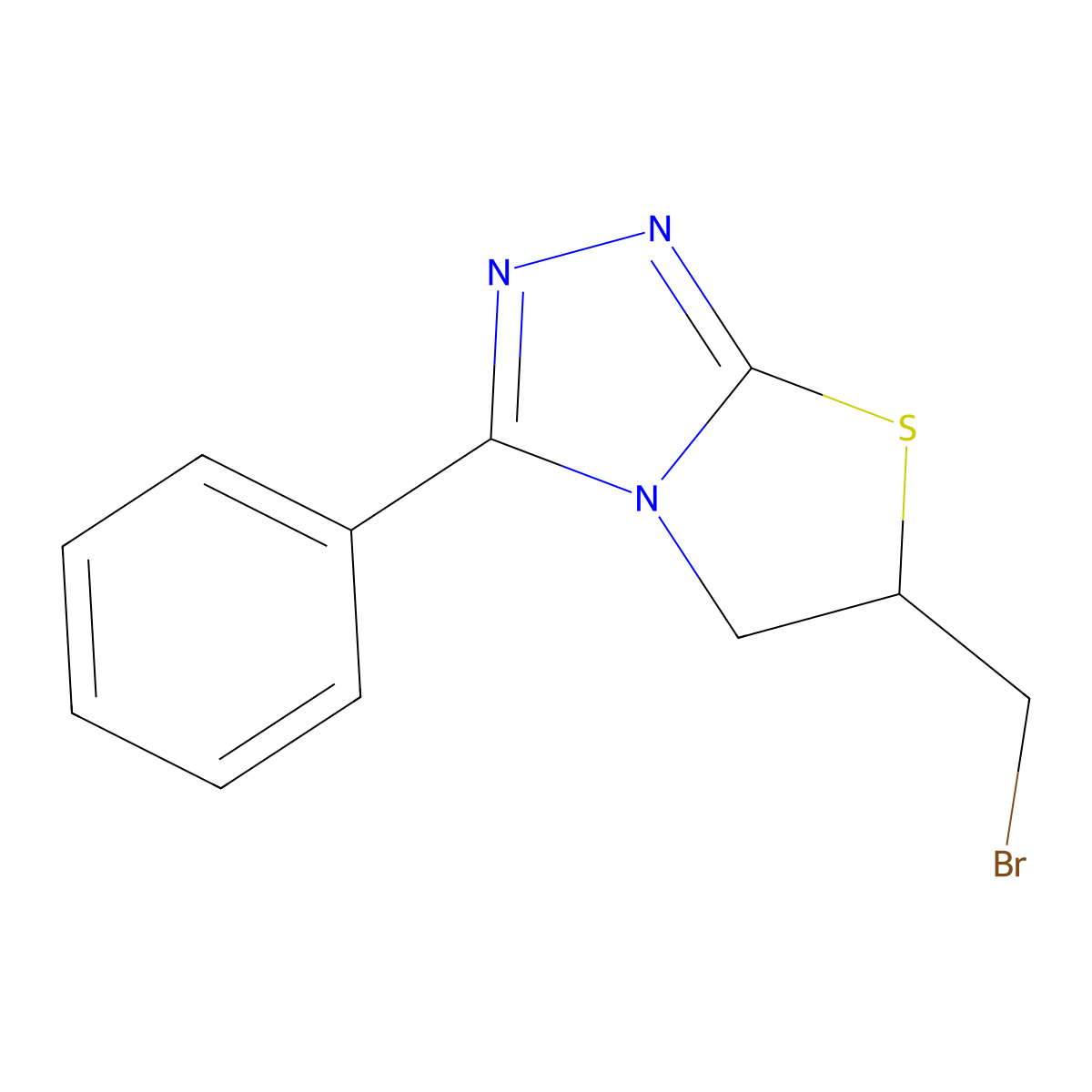 6-(bromomethyl)-3-phenyl-5H,6H-[1,2,4]triazolo[3,4-b][1,3]thiazole molecular structure, CAS 742004-46-2