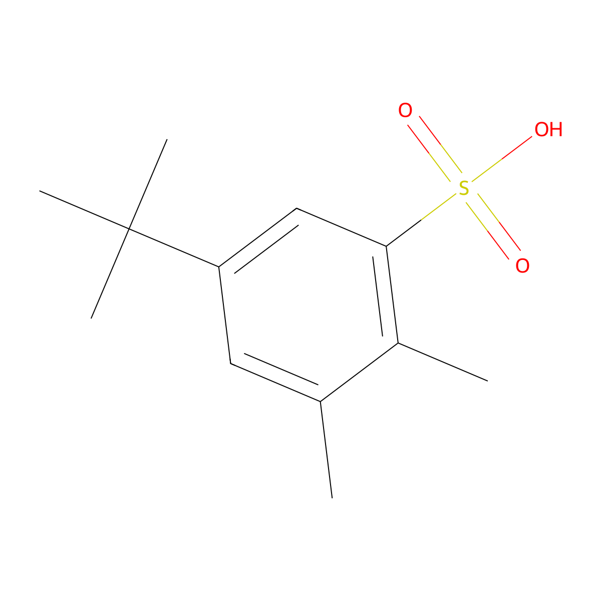 5-Tert-butyl-2,3-dimethylbenzenesulfonic acid molecular structure, CAS 742007-73-4