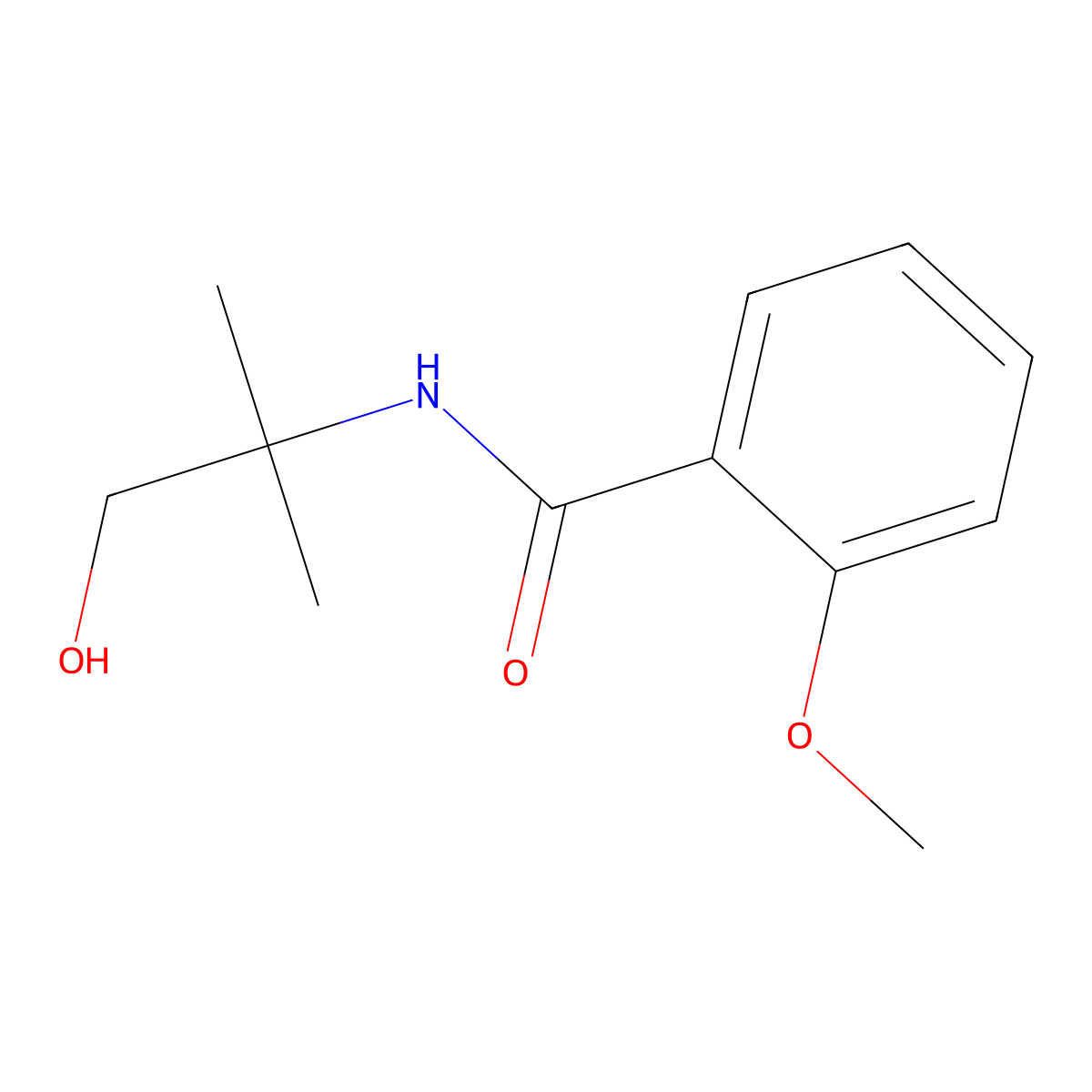 N-(1-hydroxy-2-methylpropan-2-yl)-2-methoxybenzamide molecular structure, CAS 74201-13-1