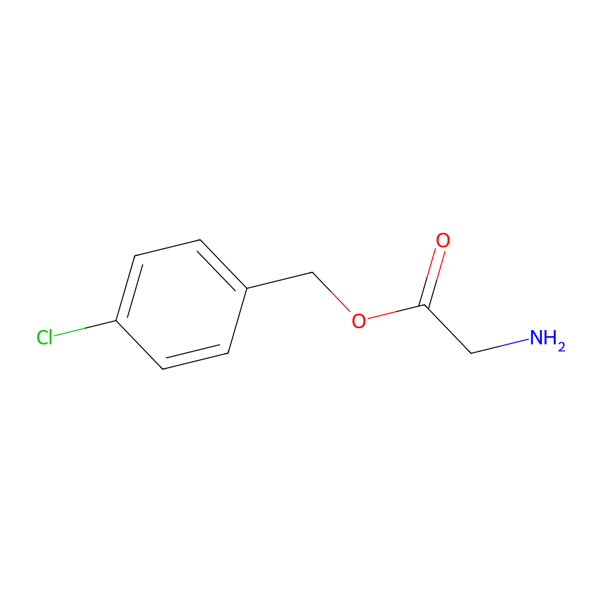(4-Chlorophenyl)methyl 2-aminoacetate molecular structure, CAS 74201-59-5