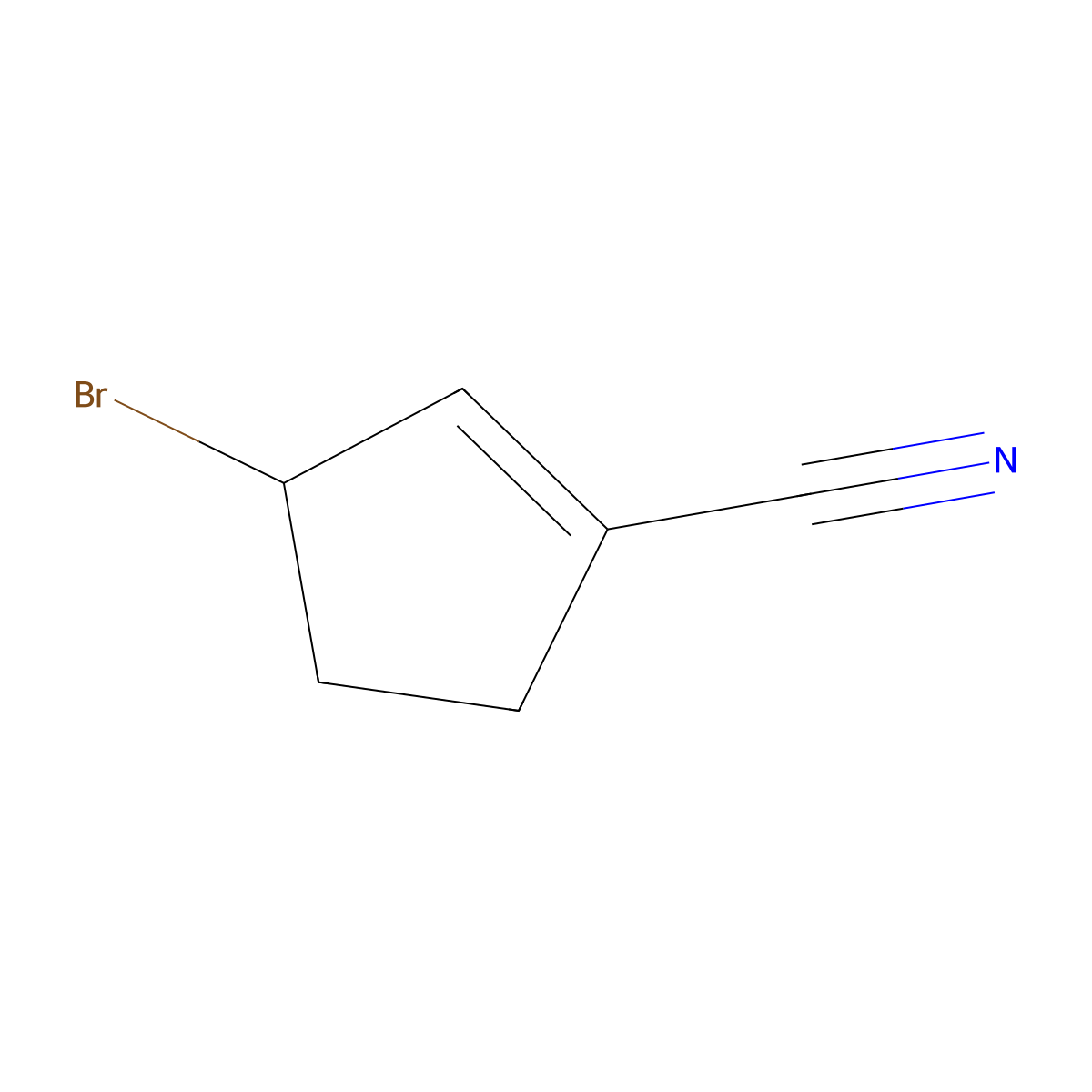 3-Bromocyclopent-1-ene-1-carbonitrile molecular structure, CAS 74201-92-6