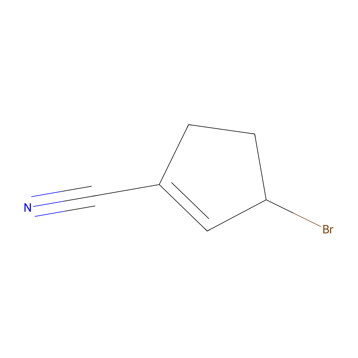 3-Bromocyclopent-1-ene-1-carbonitrile molecular structure, CAS 74201-92-6