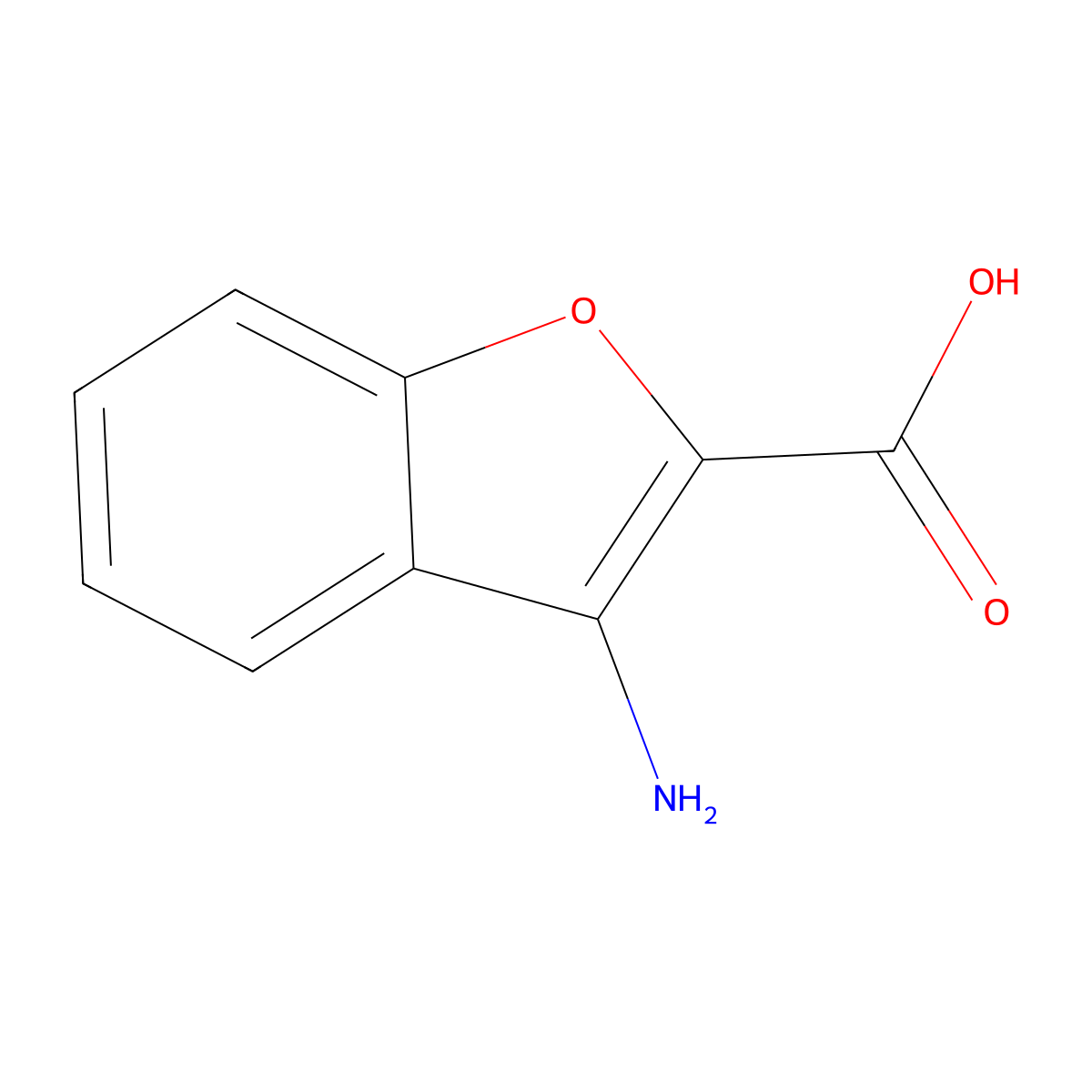 3-Aminobenzofuran-2-carboxylic acid molecular structure, CAS 742013-09-8